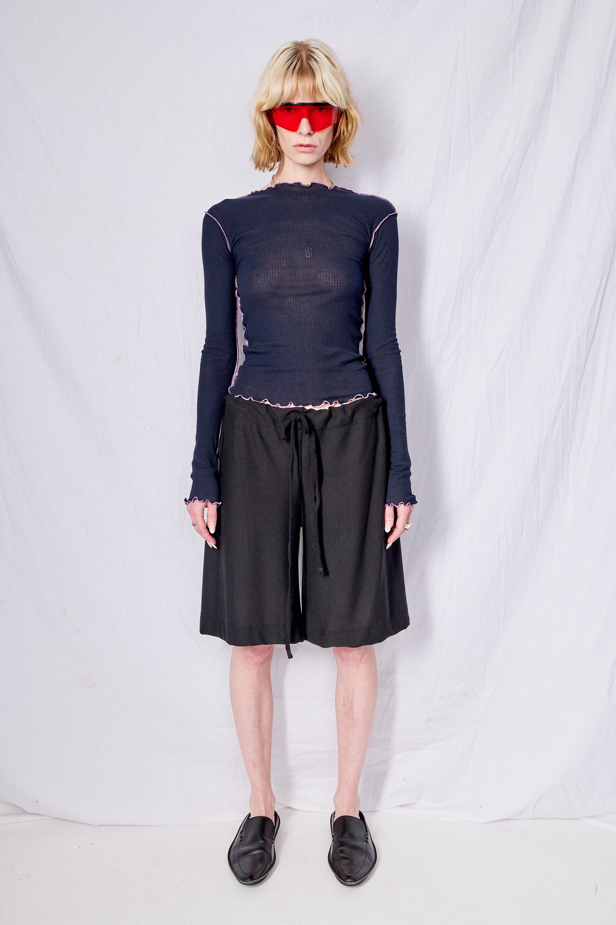 Black Bamboo Long Shorts