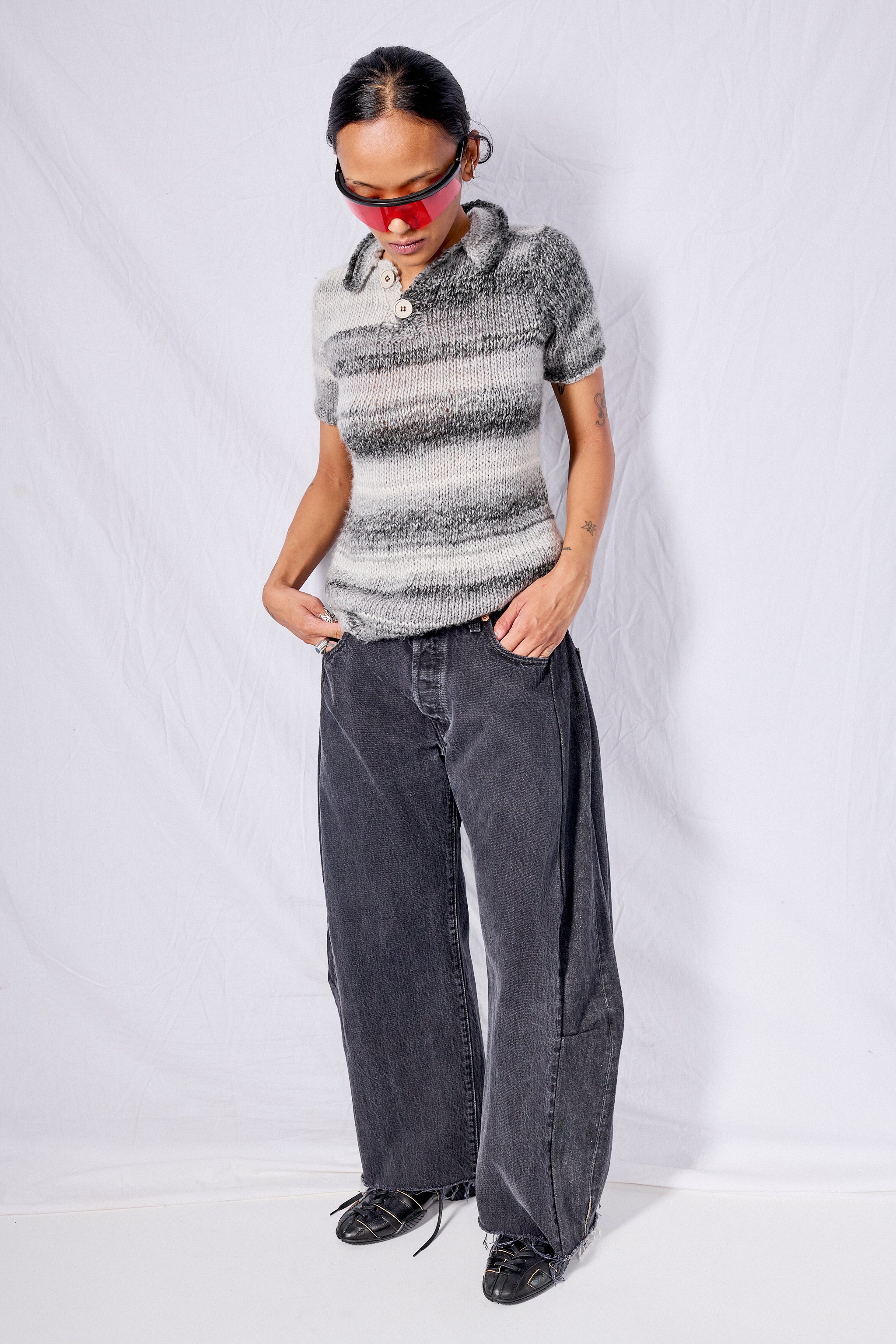 Grey Wool Button Down