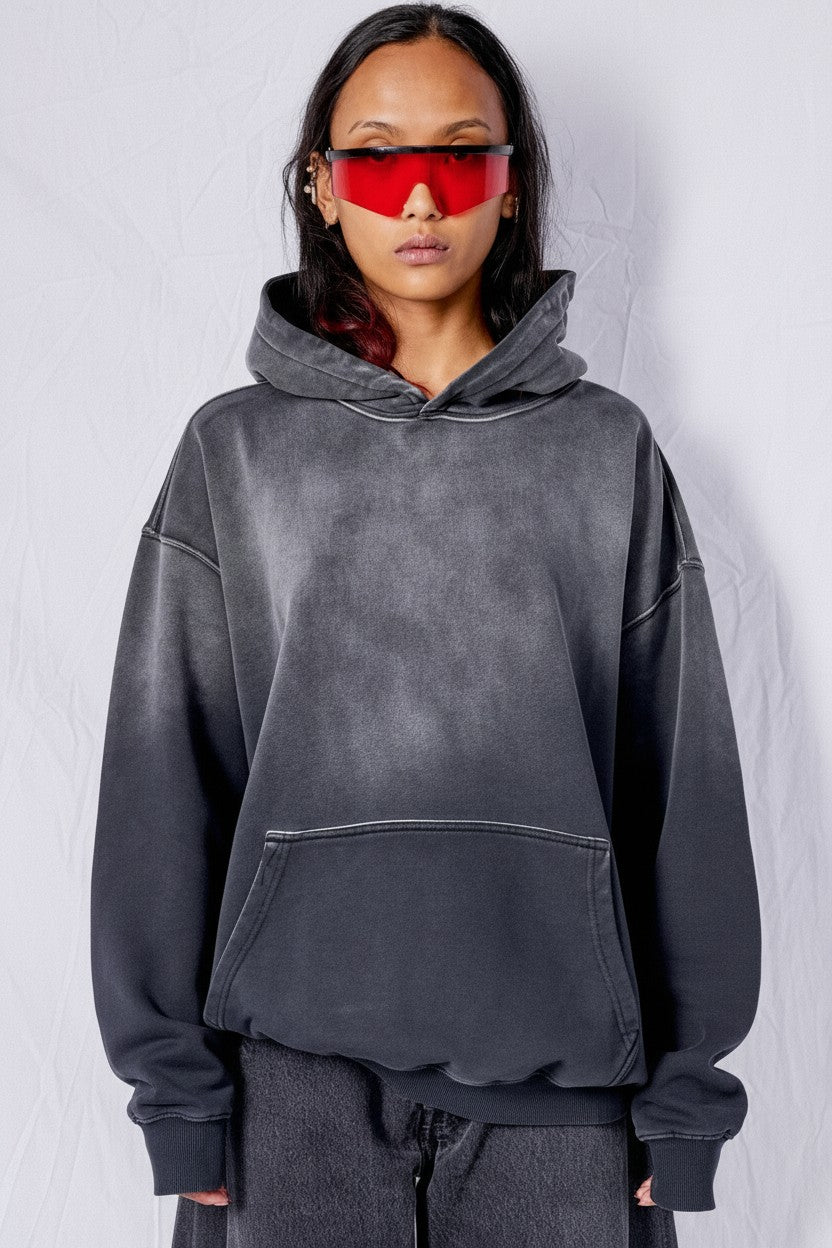 Faded Black Hoodie
