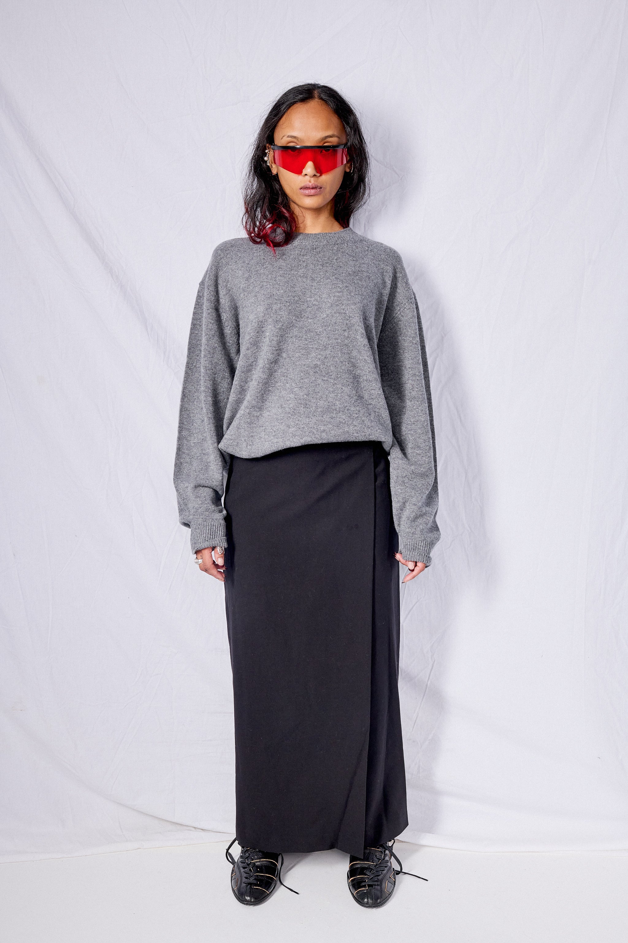 Melange Grey Unisex Cashmere Crewneck