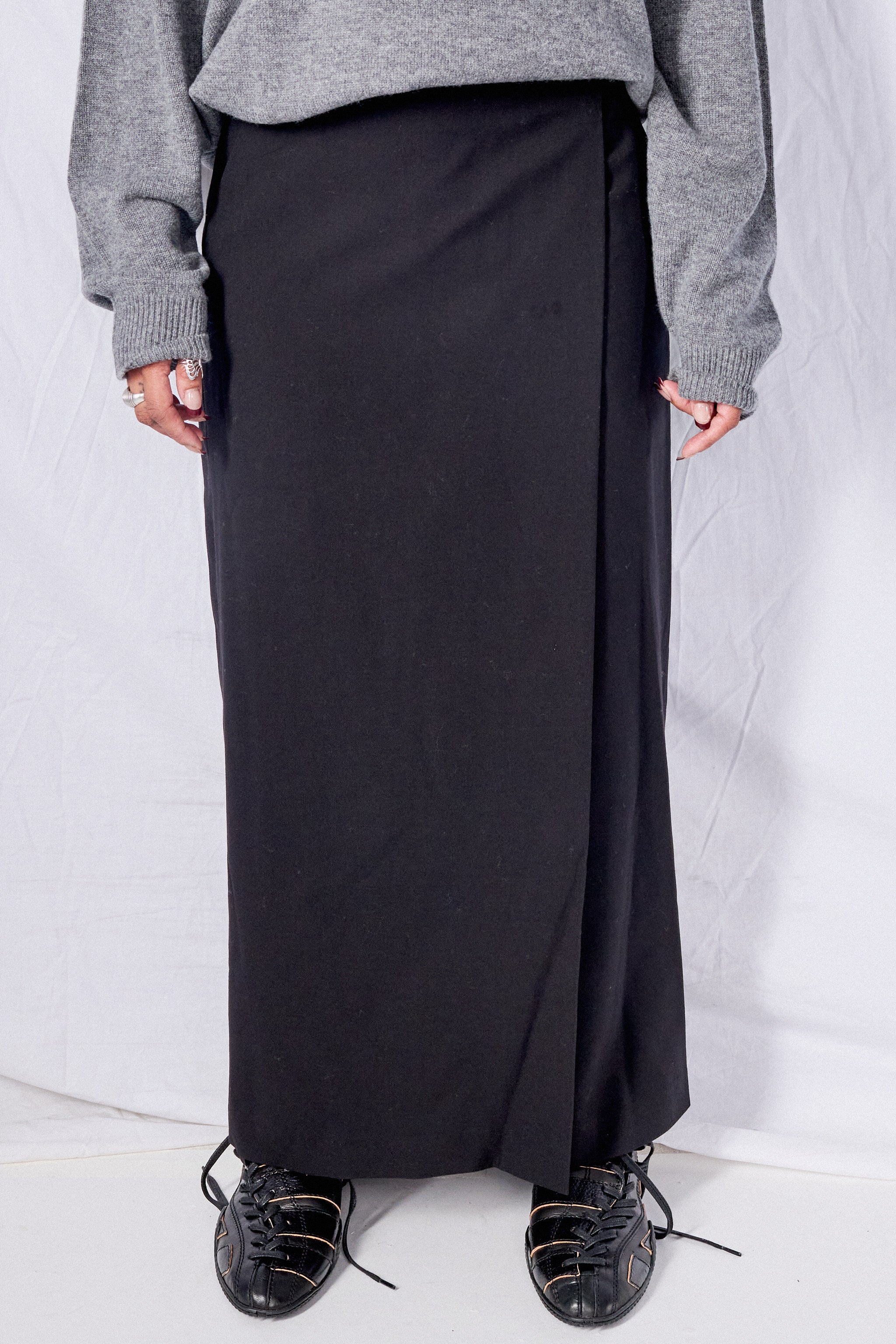 Black Maxi Wrap Skirt