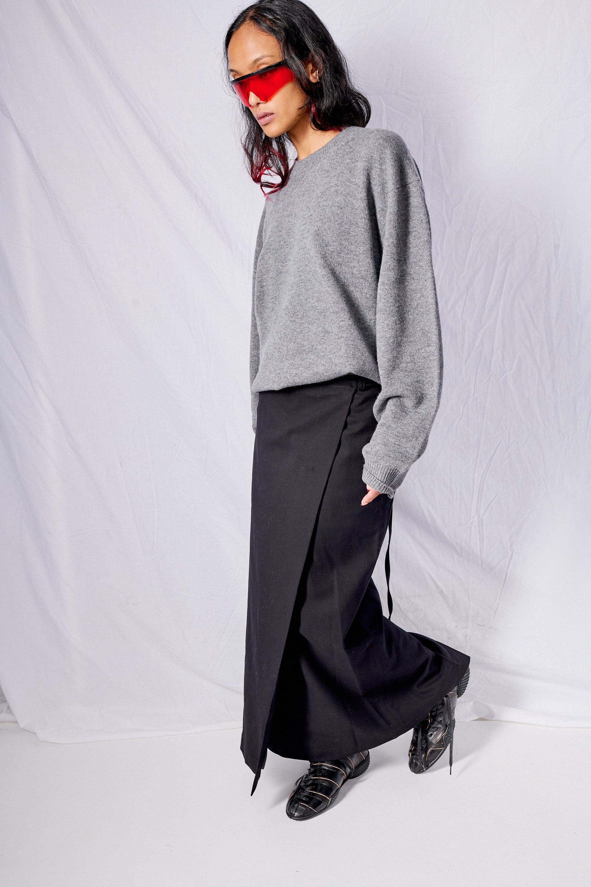 Black Maxi Wrap Skirt