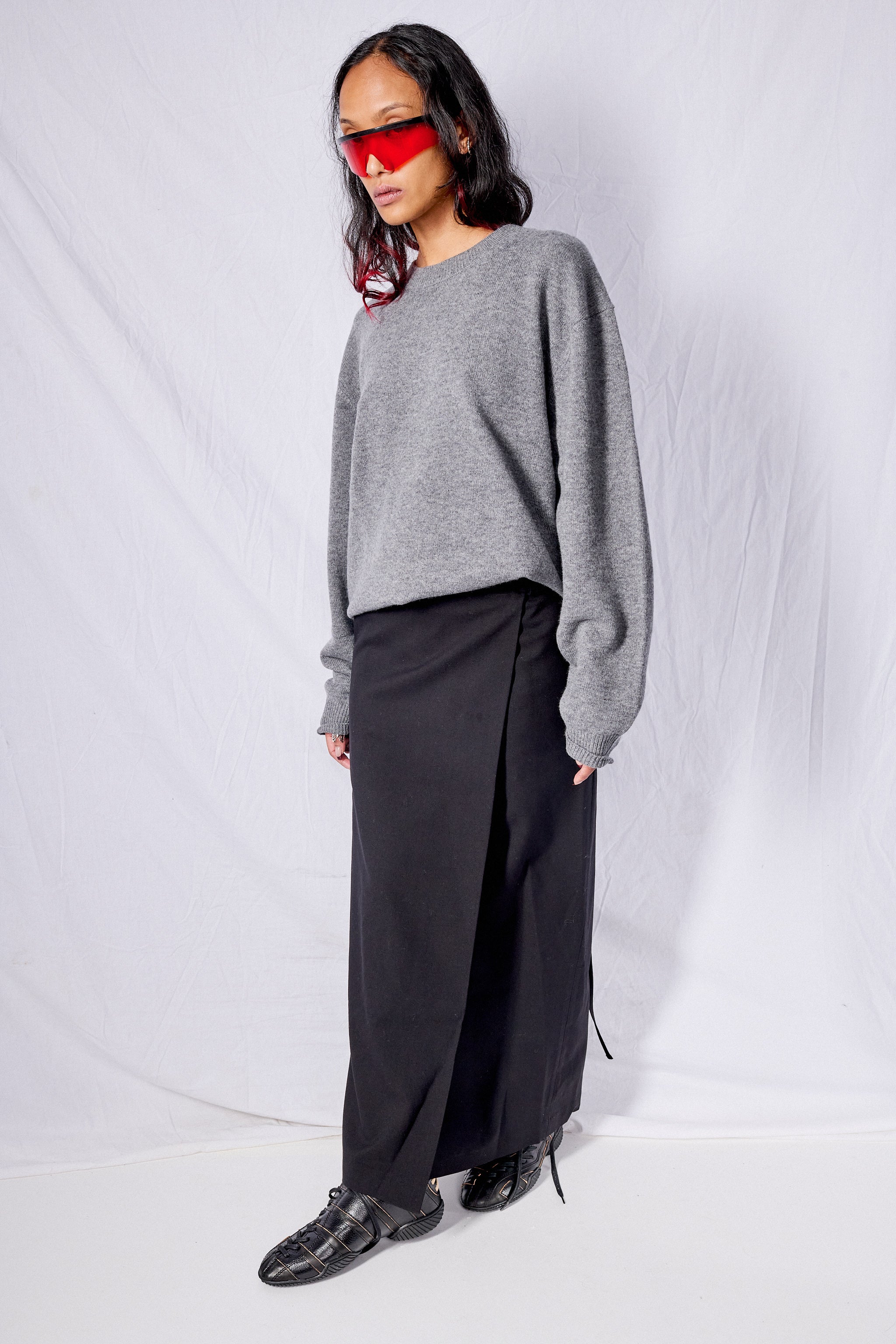 Black Maxi Wrap Skirt