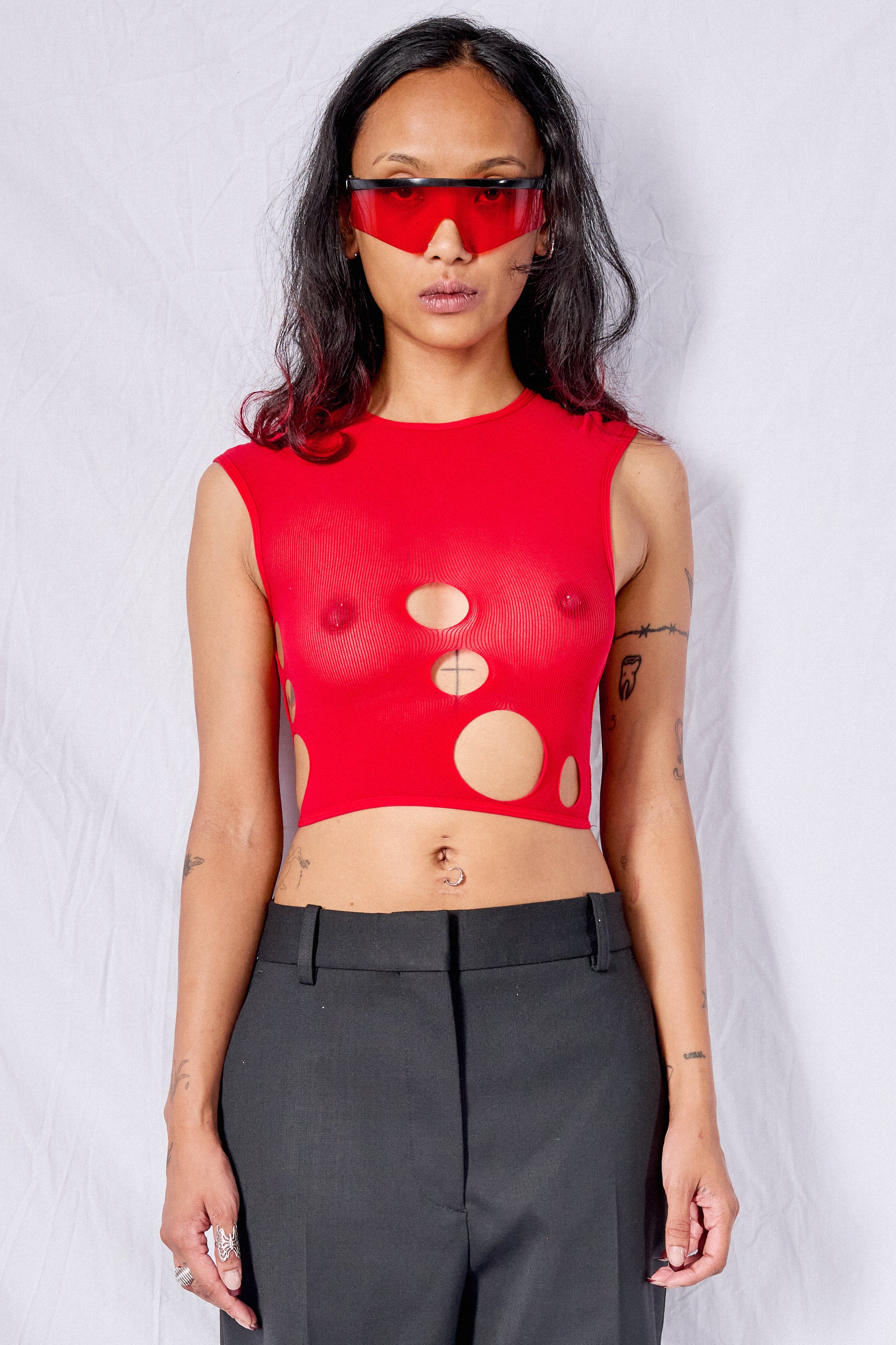 Ruby Sheer Cutout Top