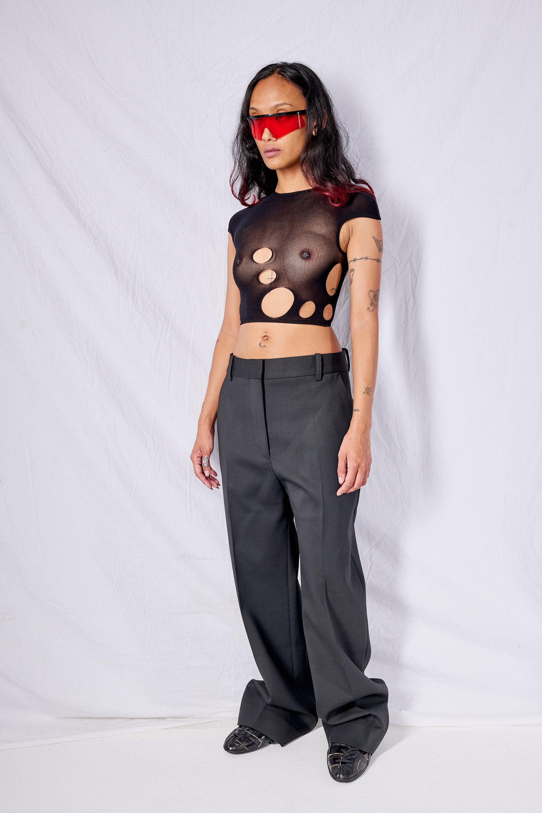 Onyx Sheer Cutout Top
