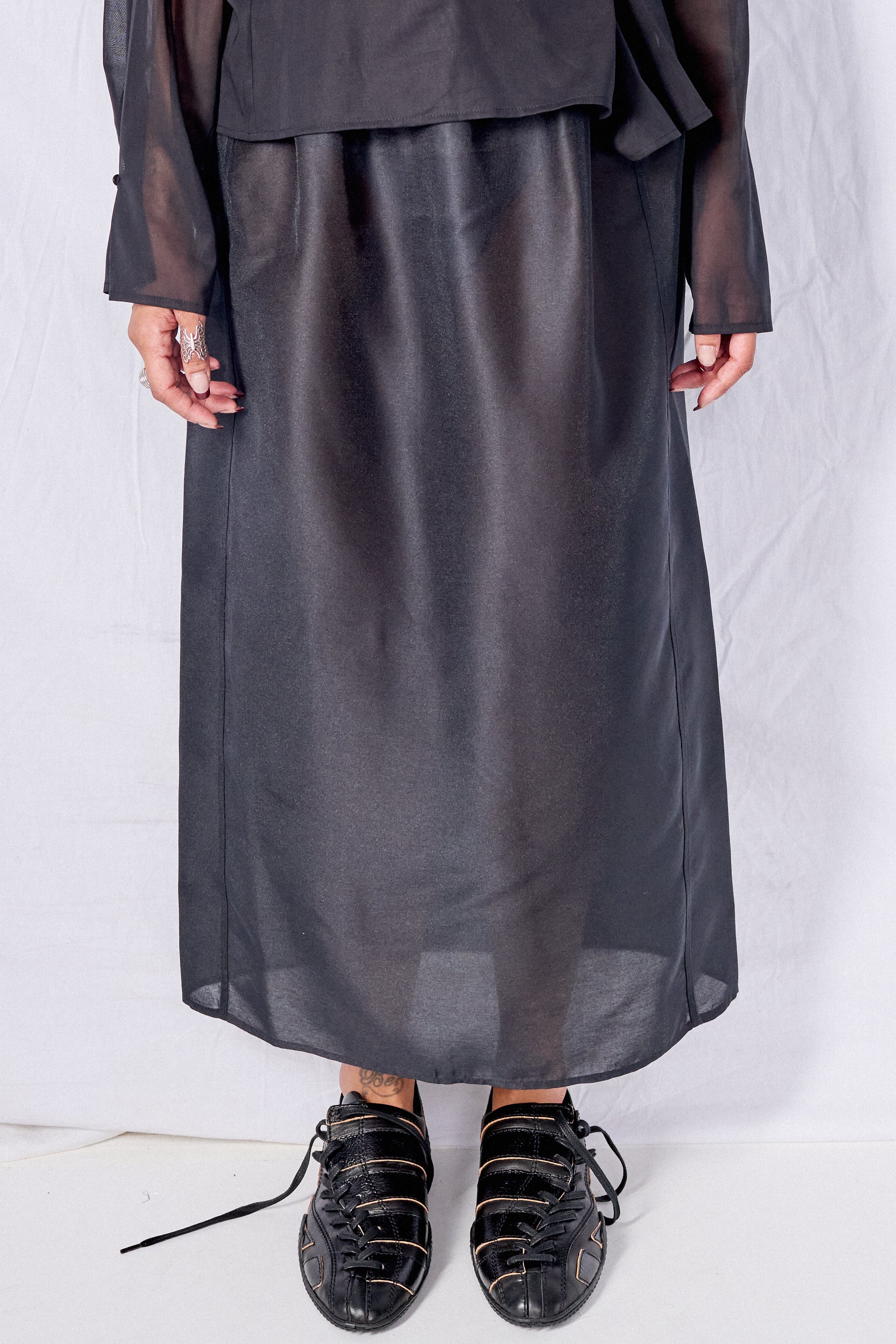 Black Organza Layered Skirt