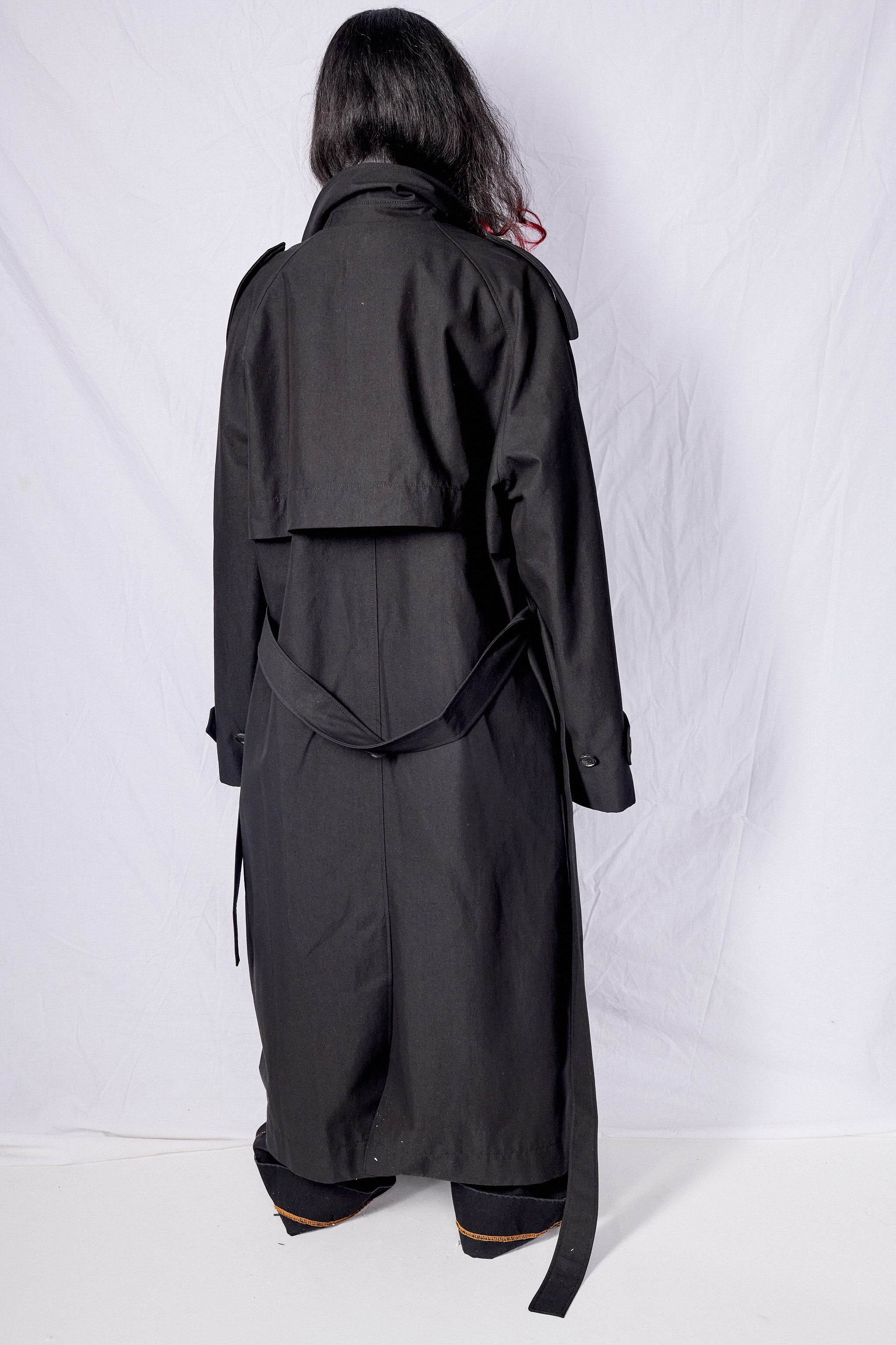 Black Unisex Oversized Trench Coat
