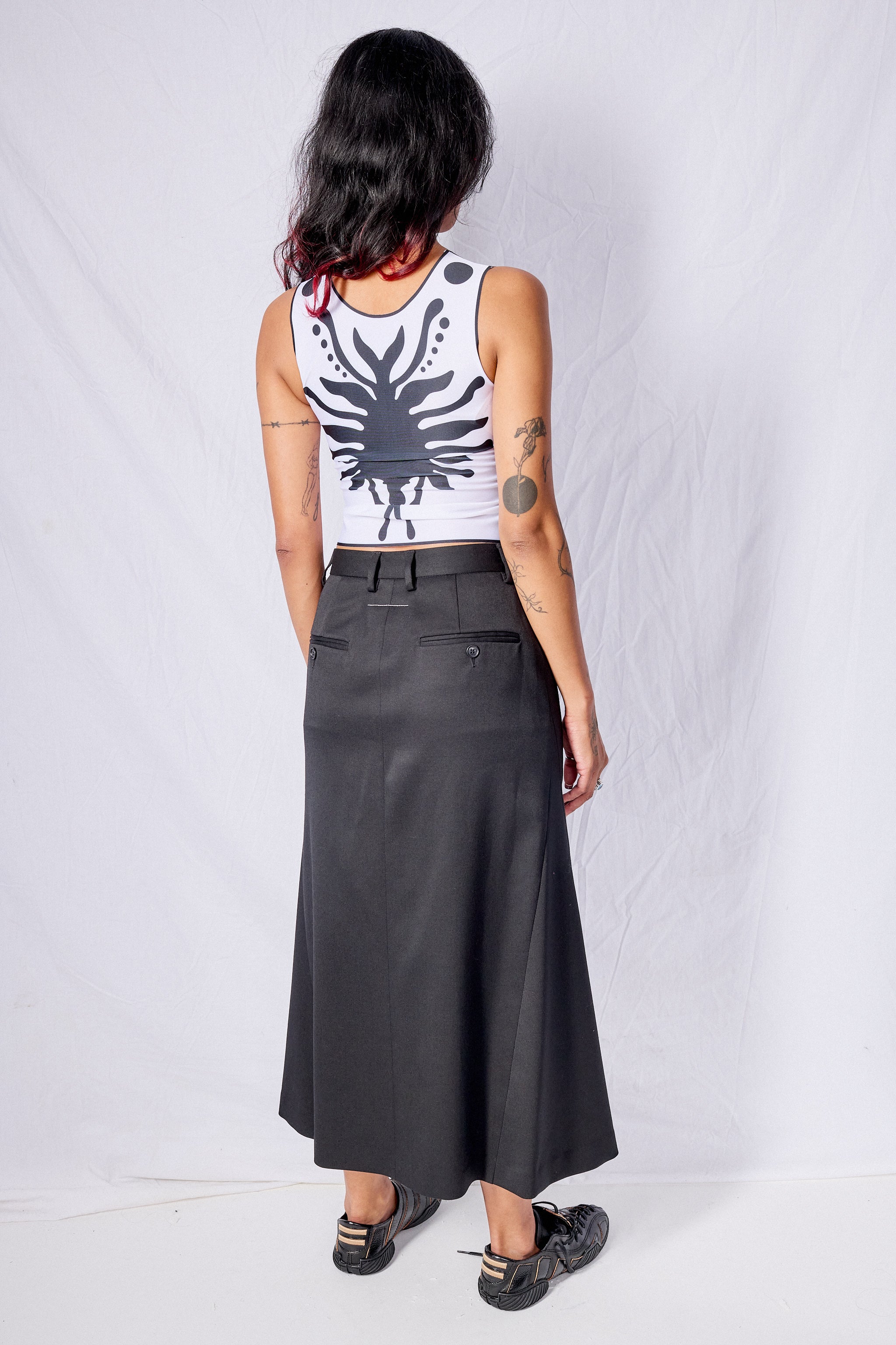 Black / White Iris Lycra Tank