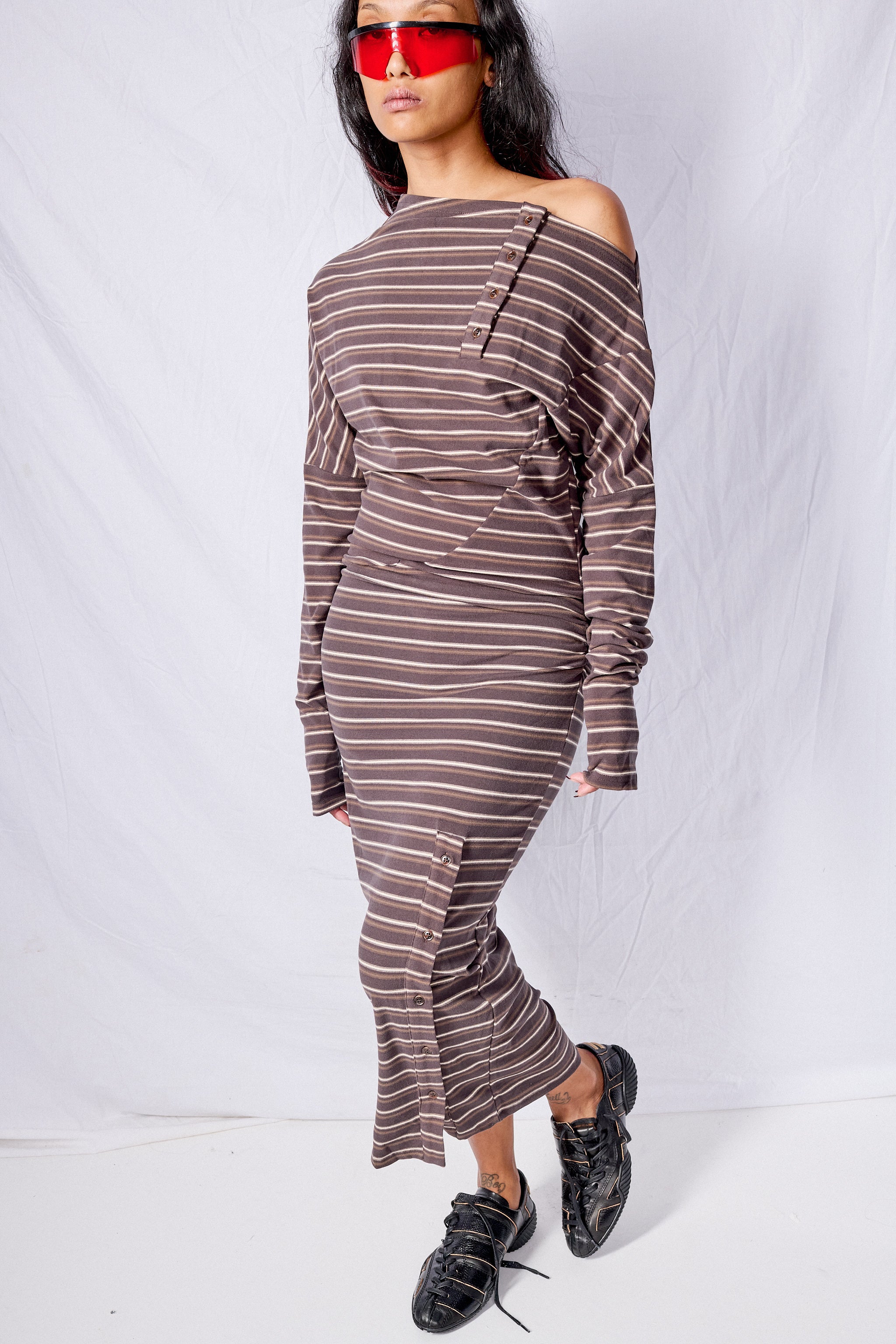 Stripe Alexia Long Dress