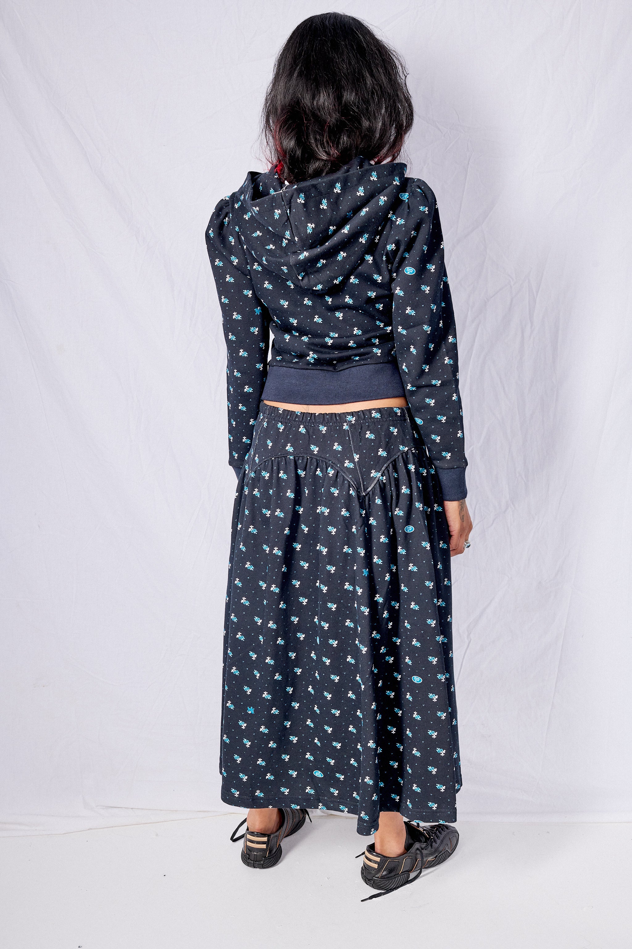 Navy Evil Floral Cardamom Hoodie