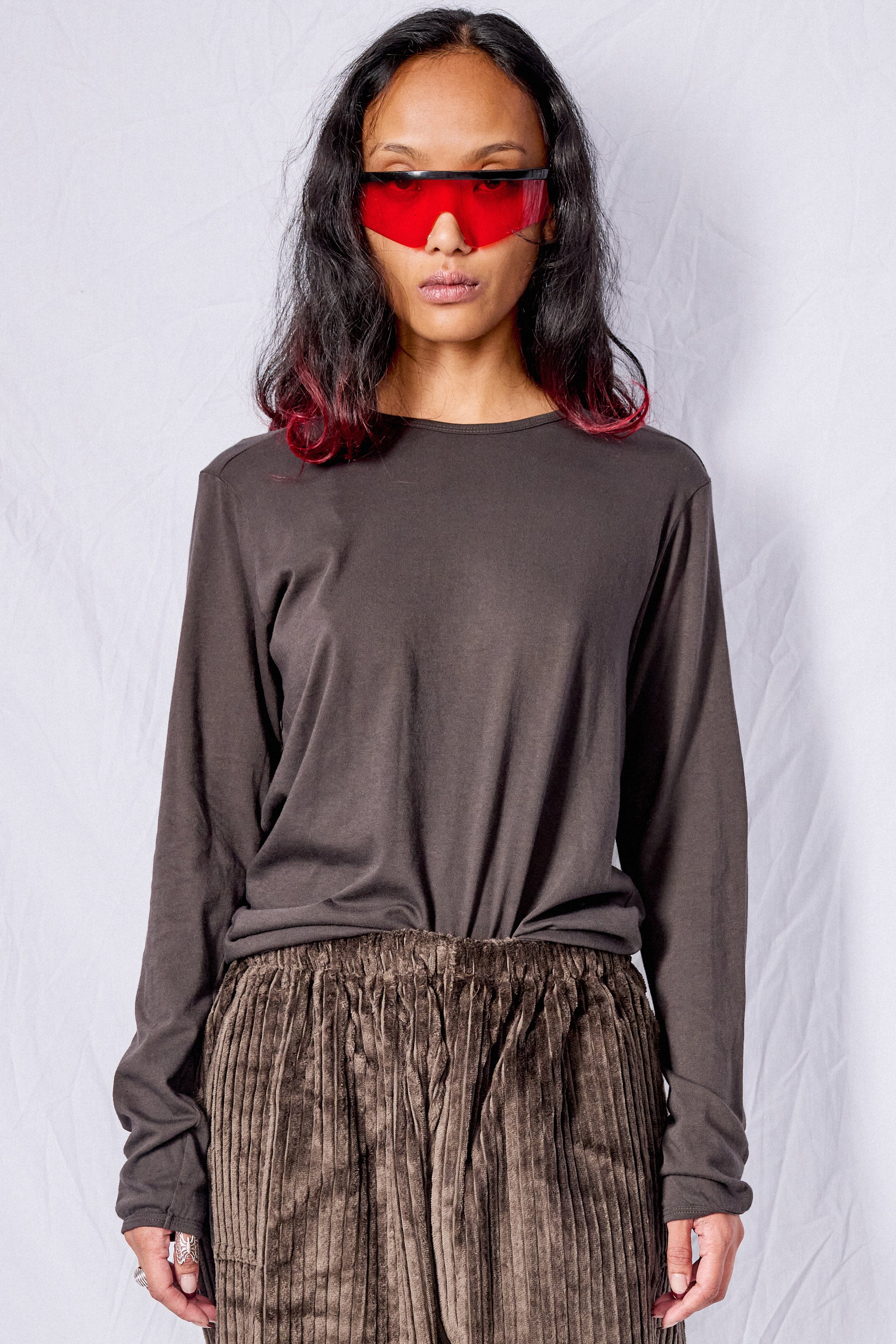 No.87 Brown Organic Cotton Long Sleeve T-Shirt