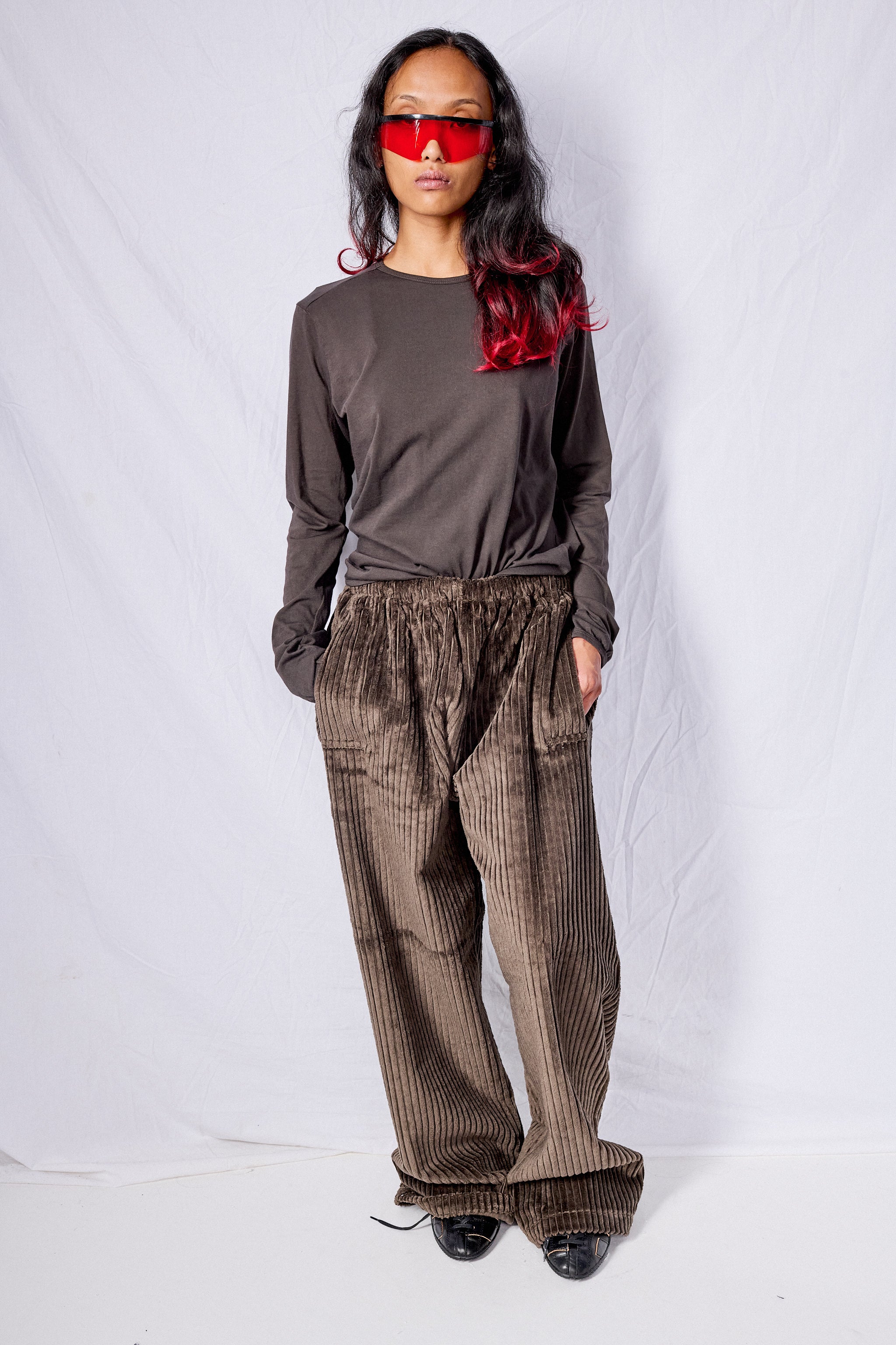 No.287 Brown Corduroy Flap Pocket Trousers