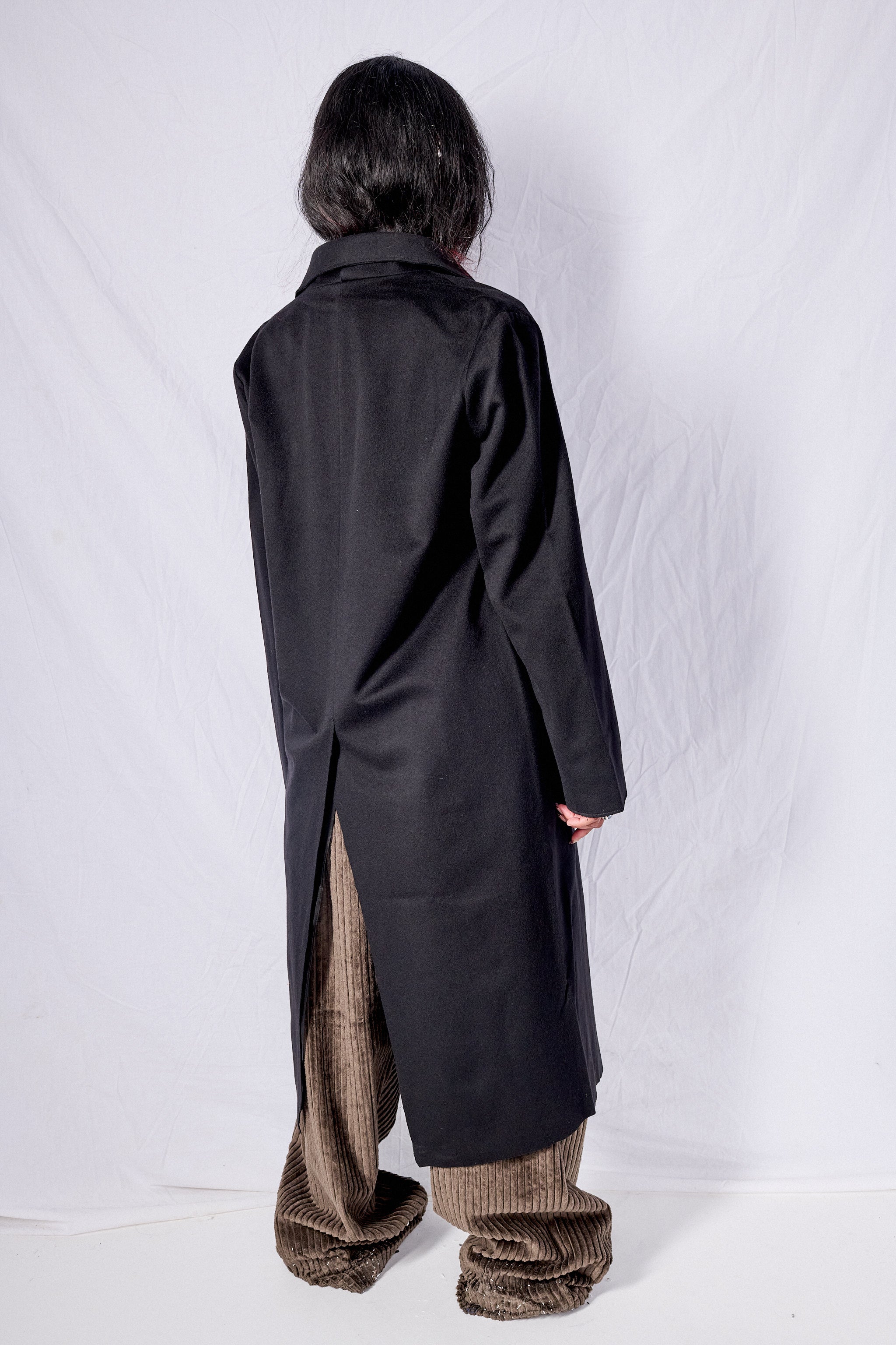 No.175 Black Heavy Wool Two Button Coat