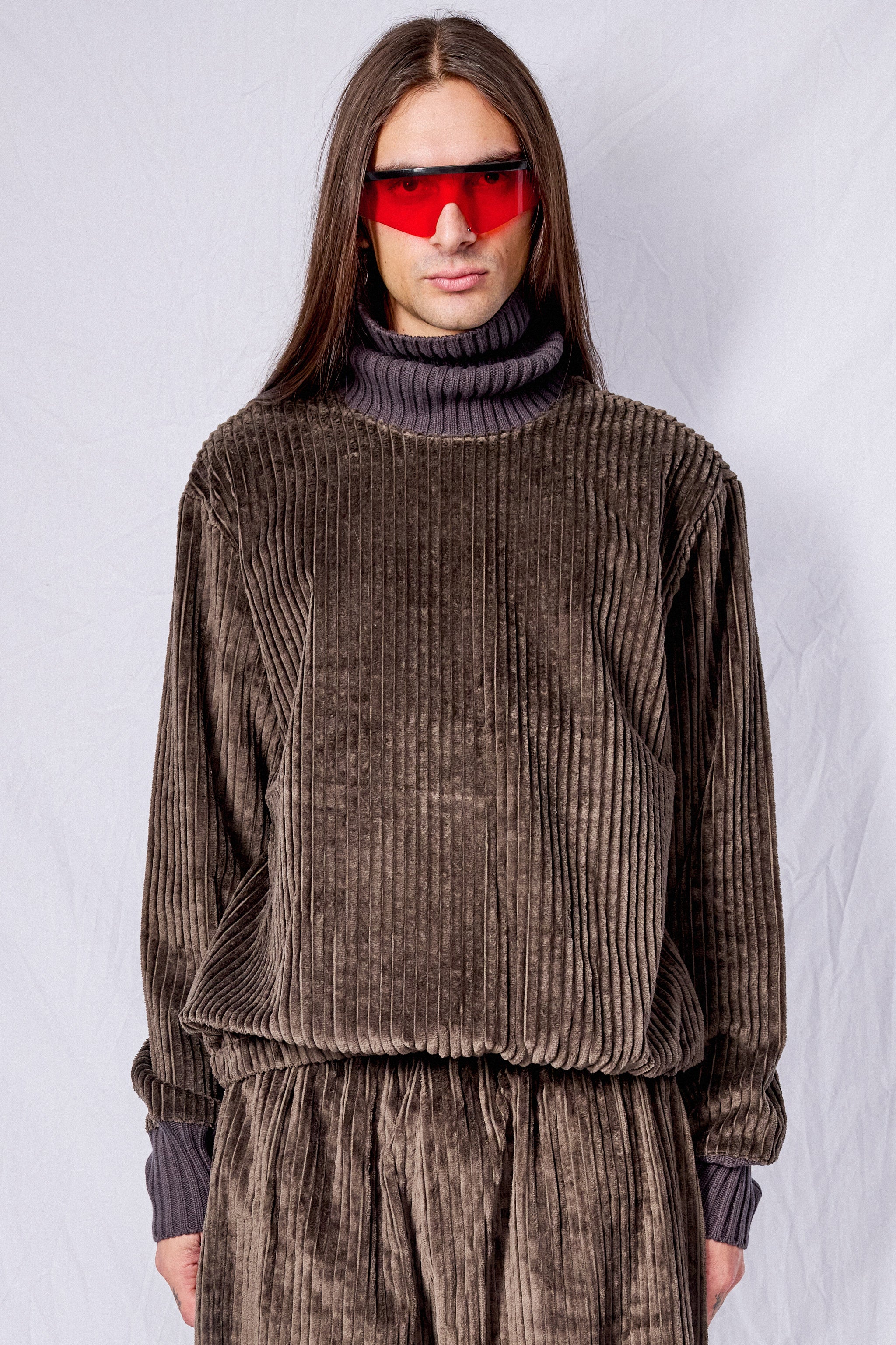 No.325 Brown Corduroy Rib Pullover