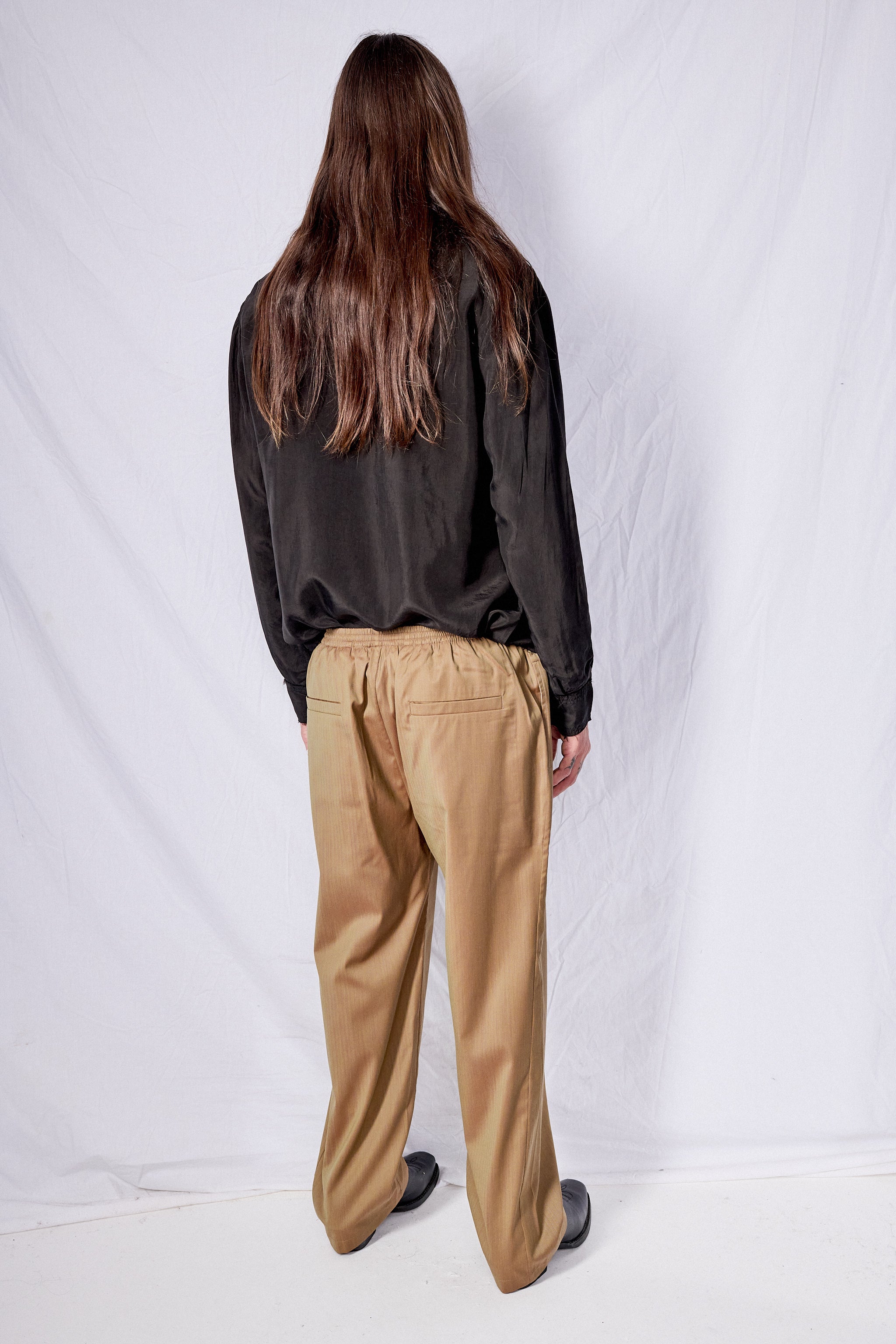 No.157 Black Double Cupro Pocket Shirt