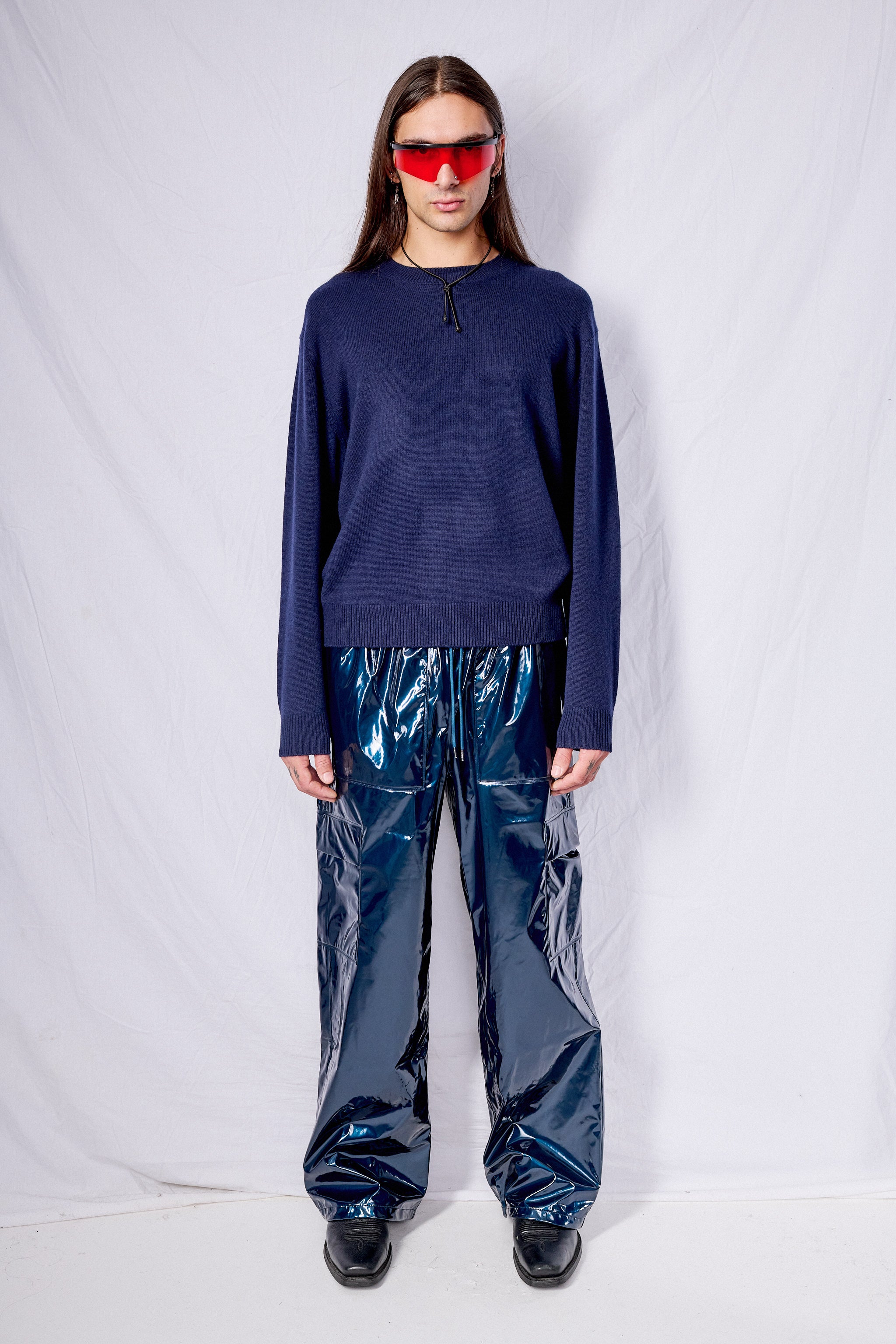 Deep Navy Unisex Cashmere Crewneck
