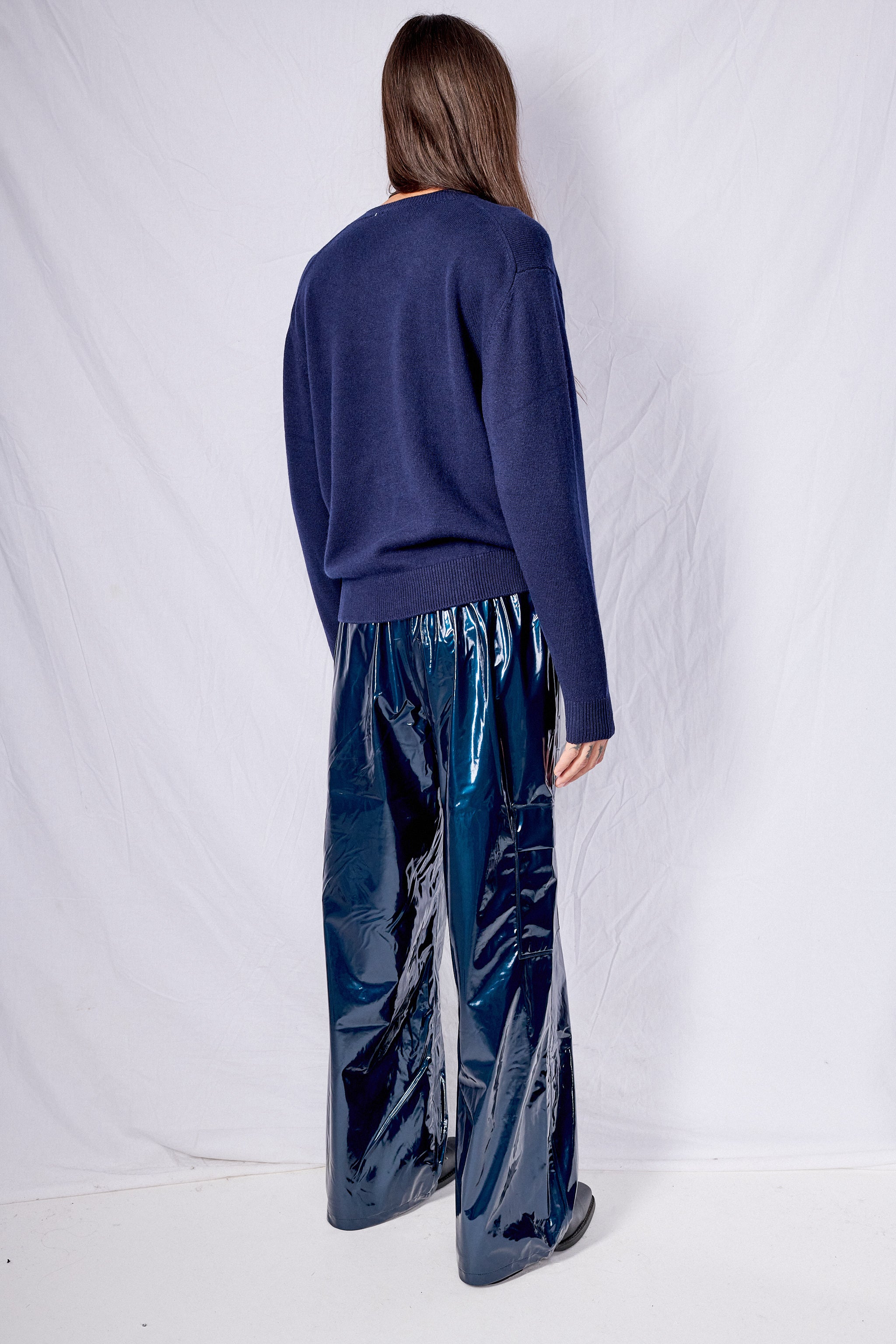 Deep Navy Unisex Cashmere Crewneck