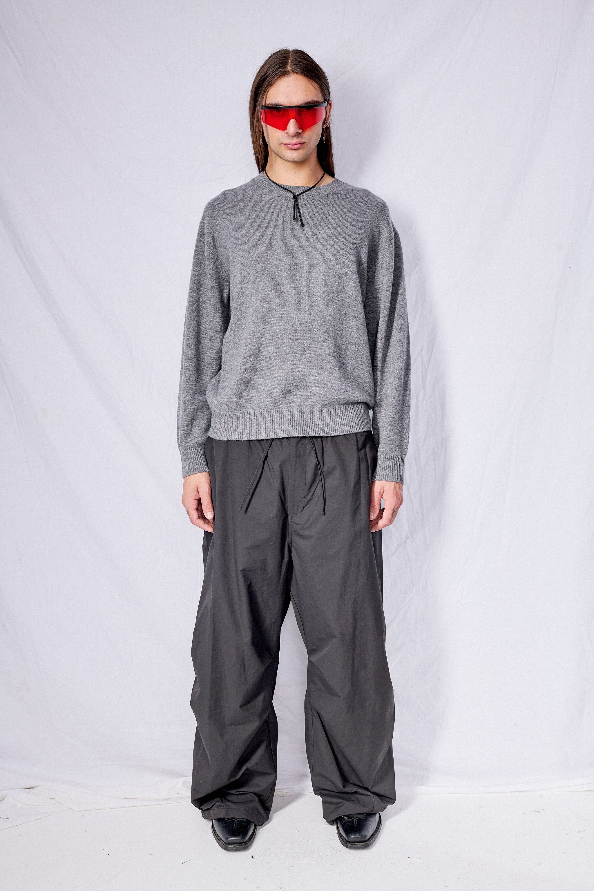 Melange Grey Unisex Cashmere Crewneck