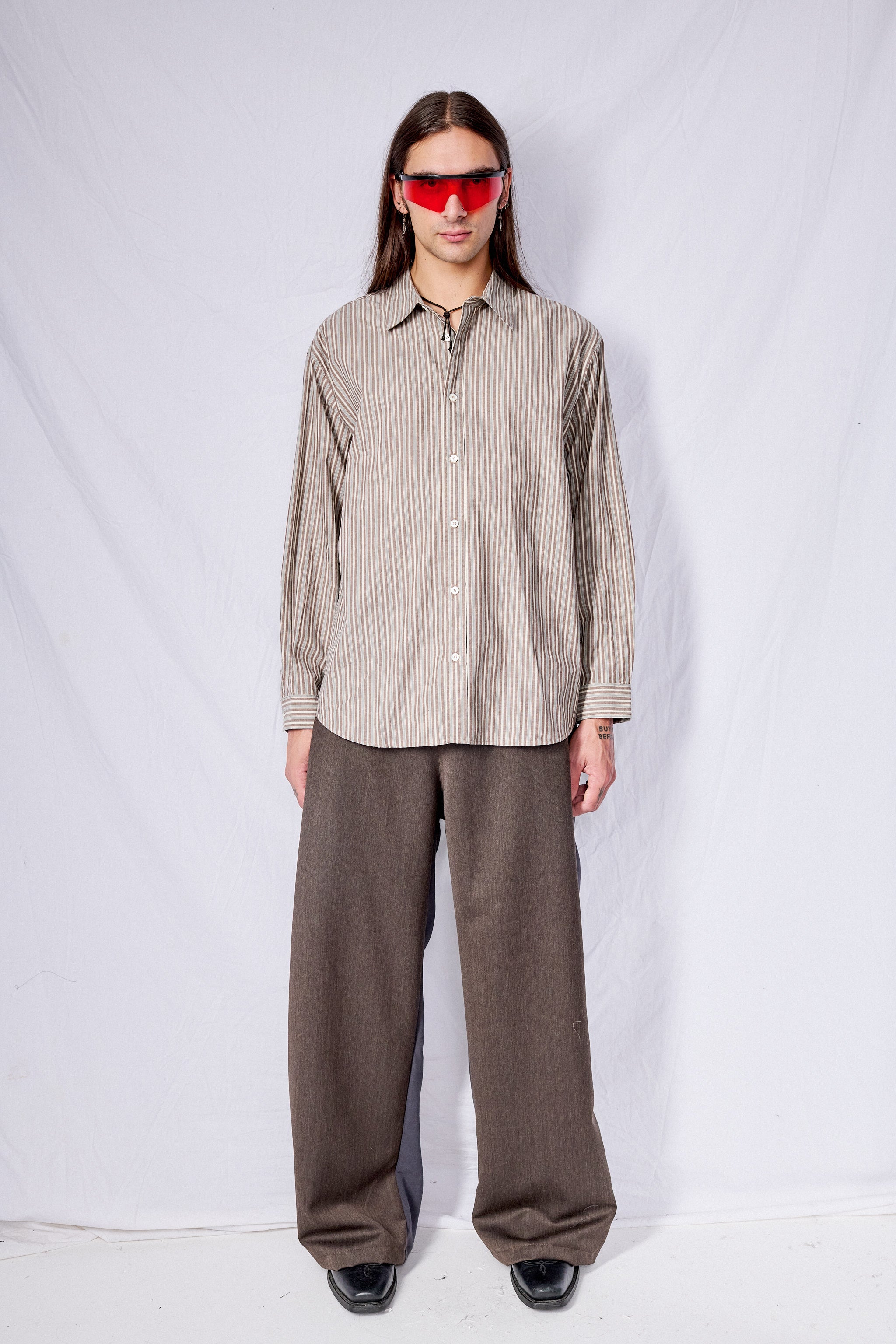Brown Stripe Unisex Informal Shirt