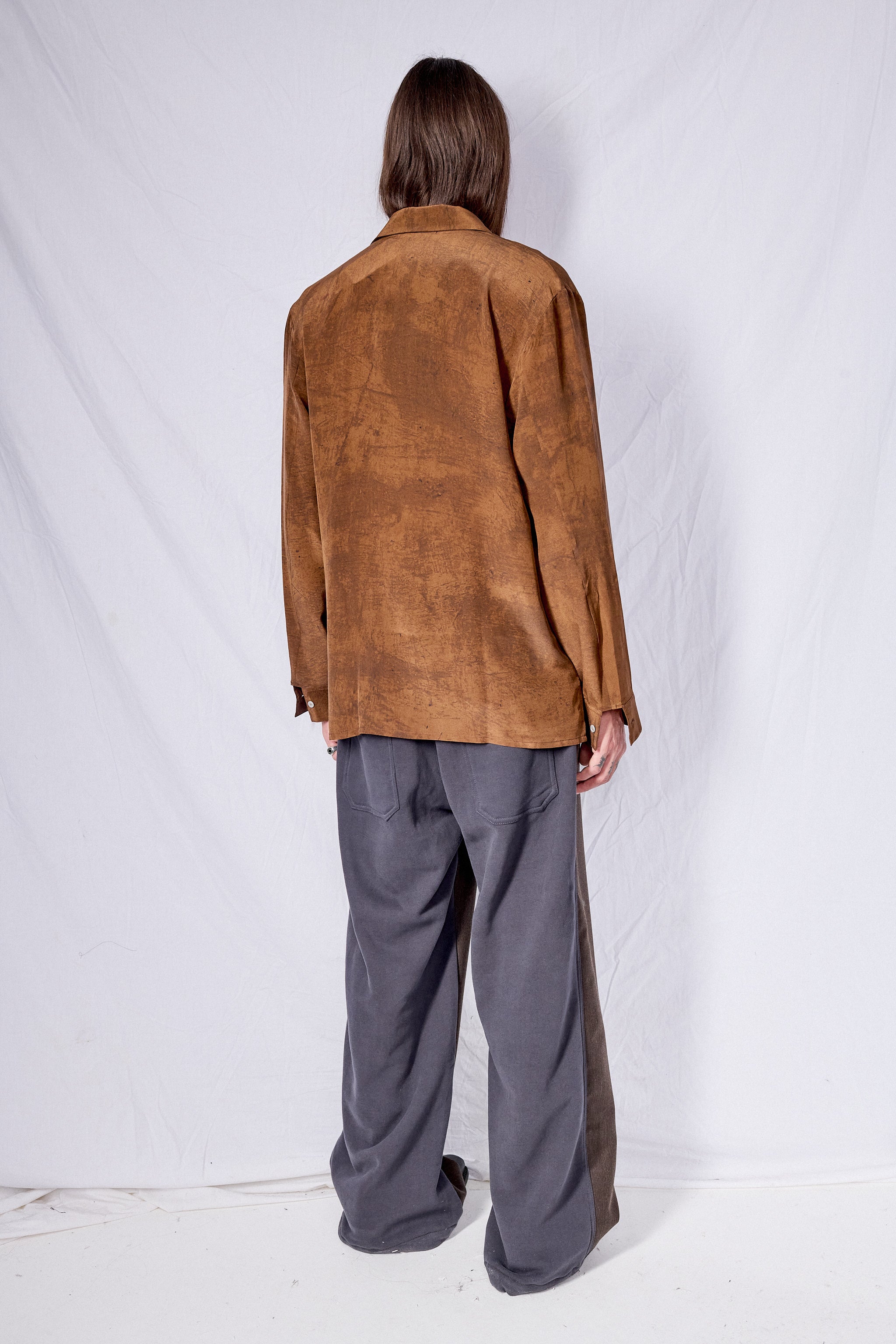 Print Sharjah Rust Silk Shirt