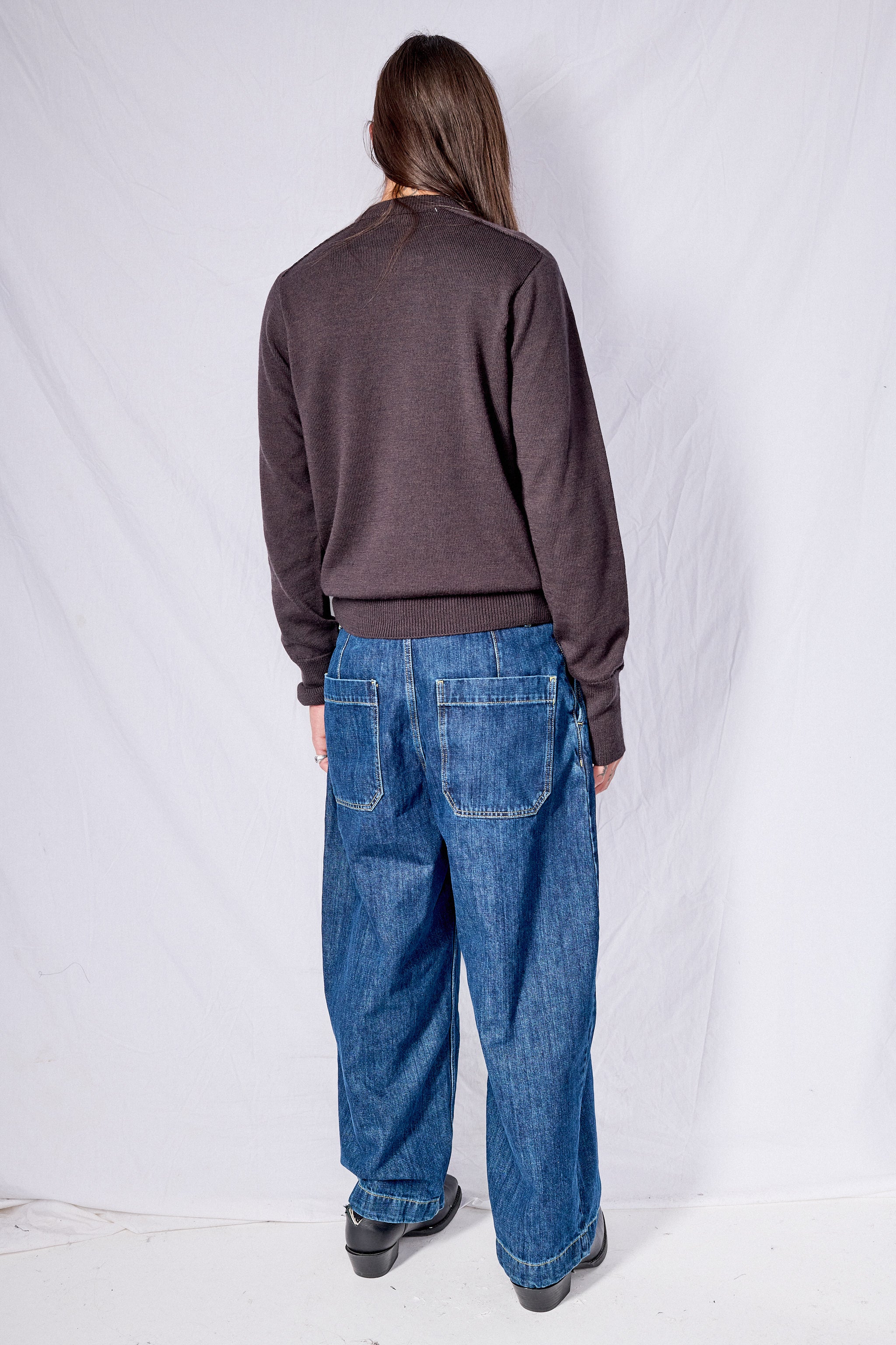 Indigo Single Pleat Pant