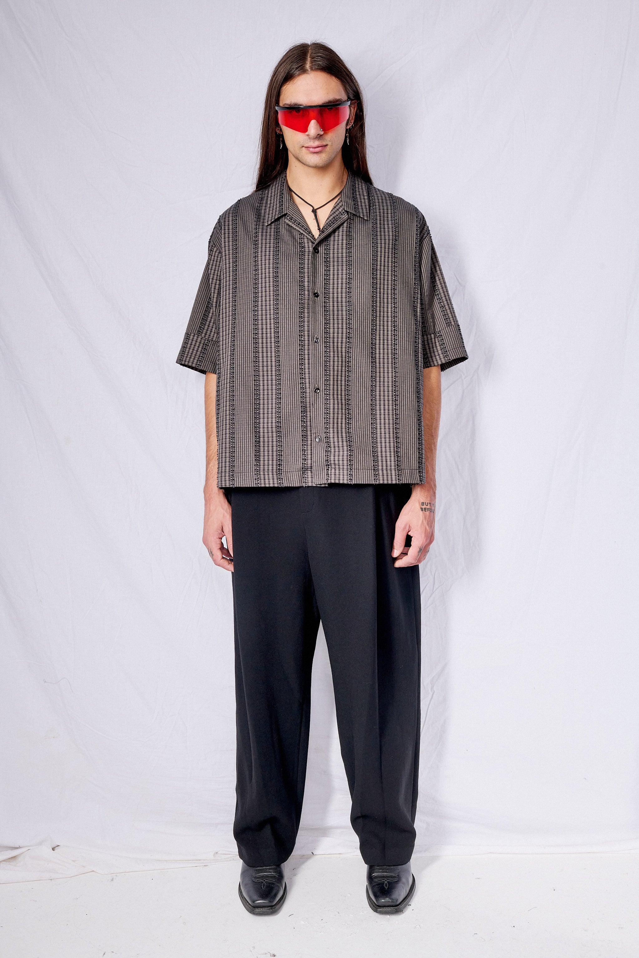 Black Wool Martin Pants