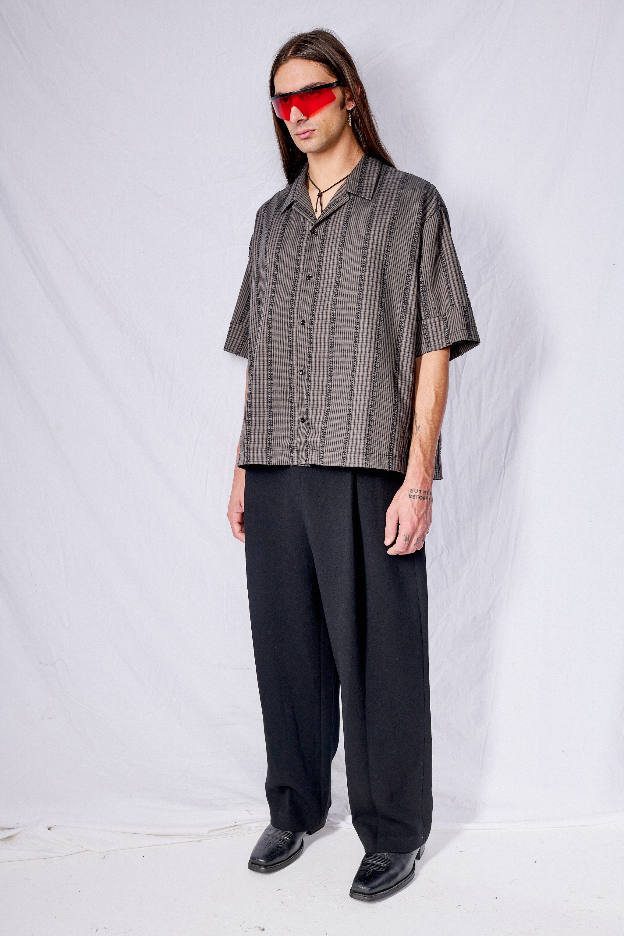 Black Wool Martin Pants
