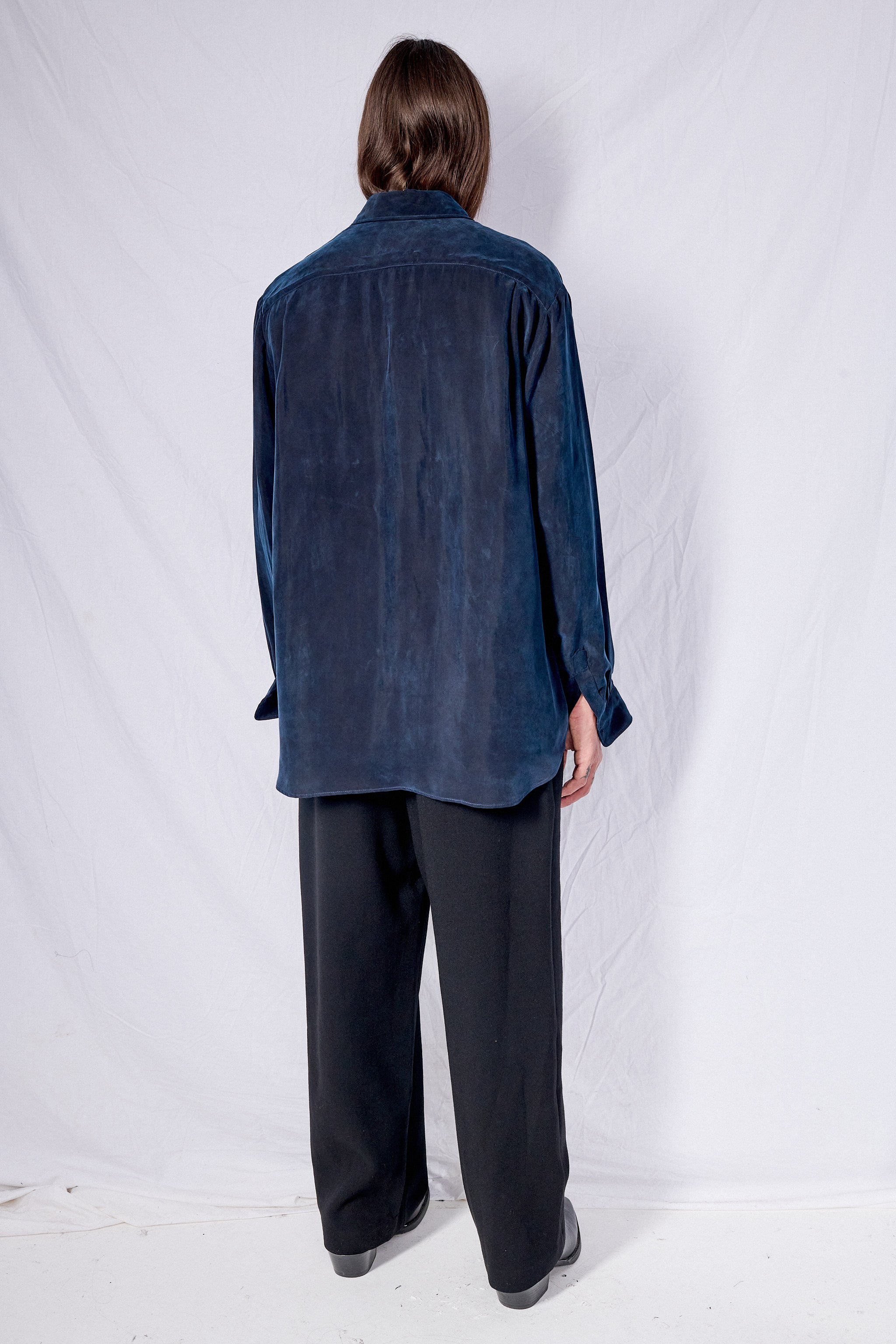 Navy Cupro Classic Shirt