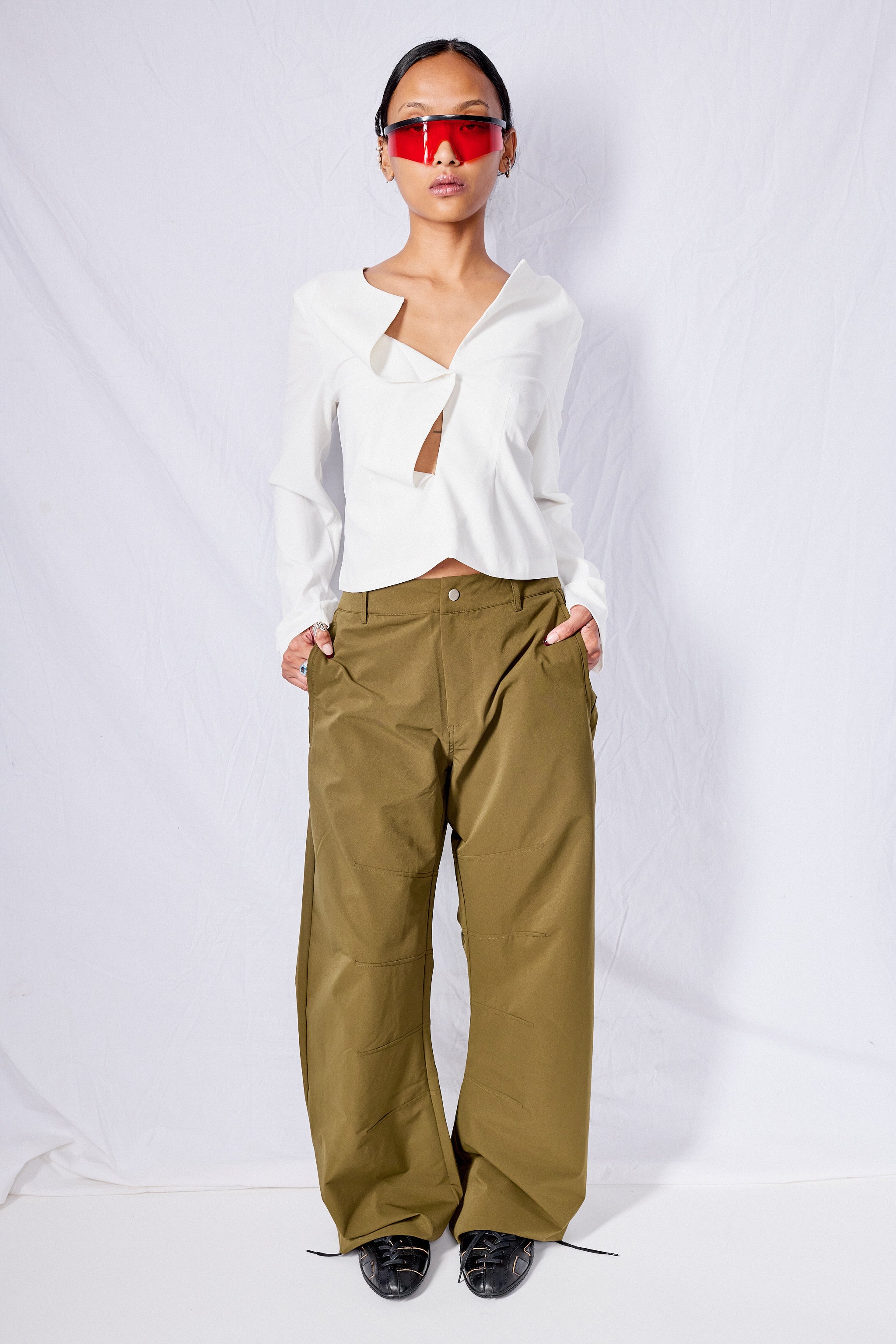Khaki Darted Trackpants