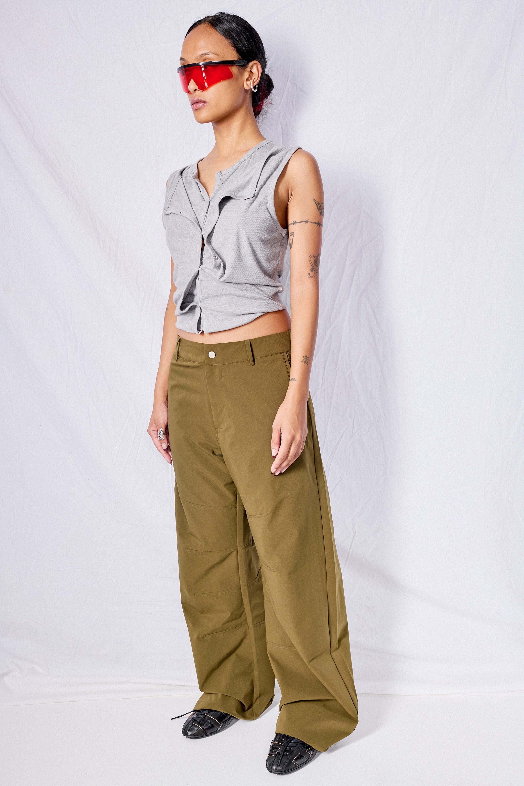 Grey Marle Double Up Tank Top