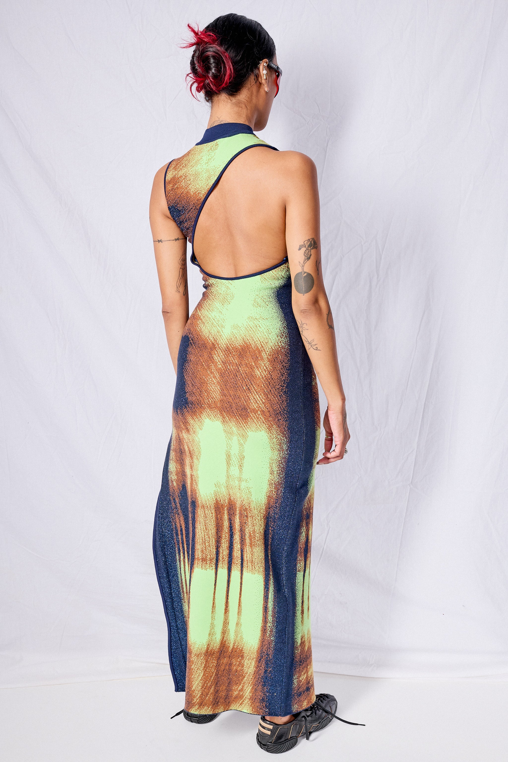 Neon Lime Huxlee Wavy Maxi Dress