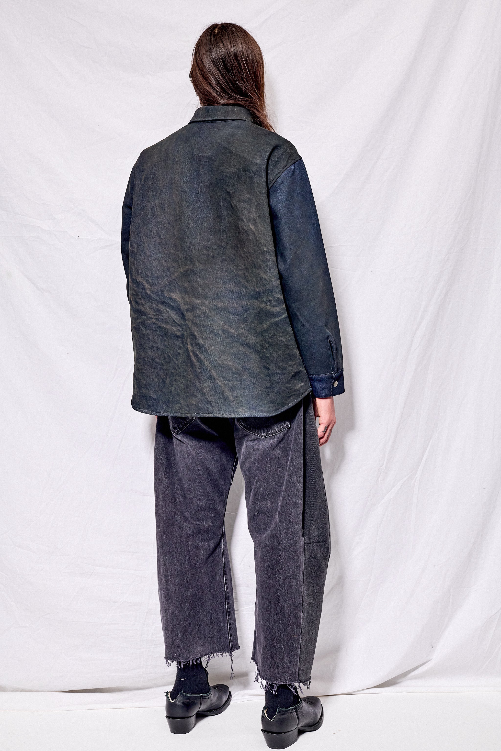 Dirty Indigo Loose Snap Shirt