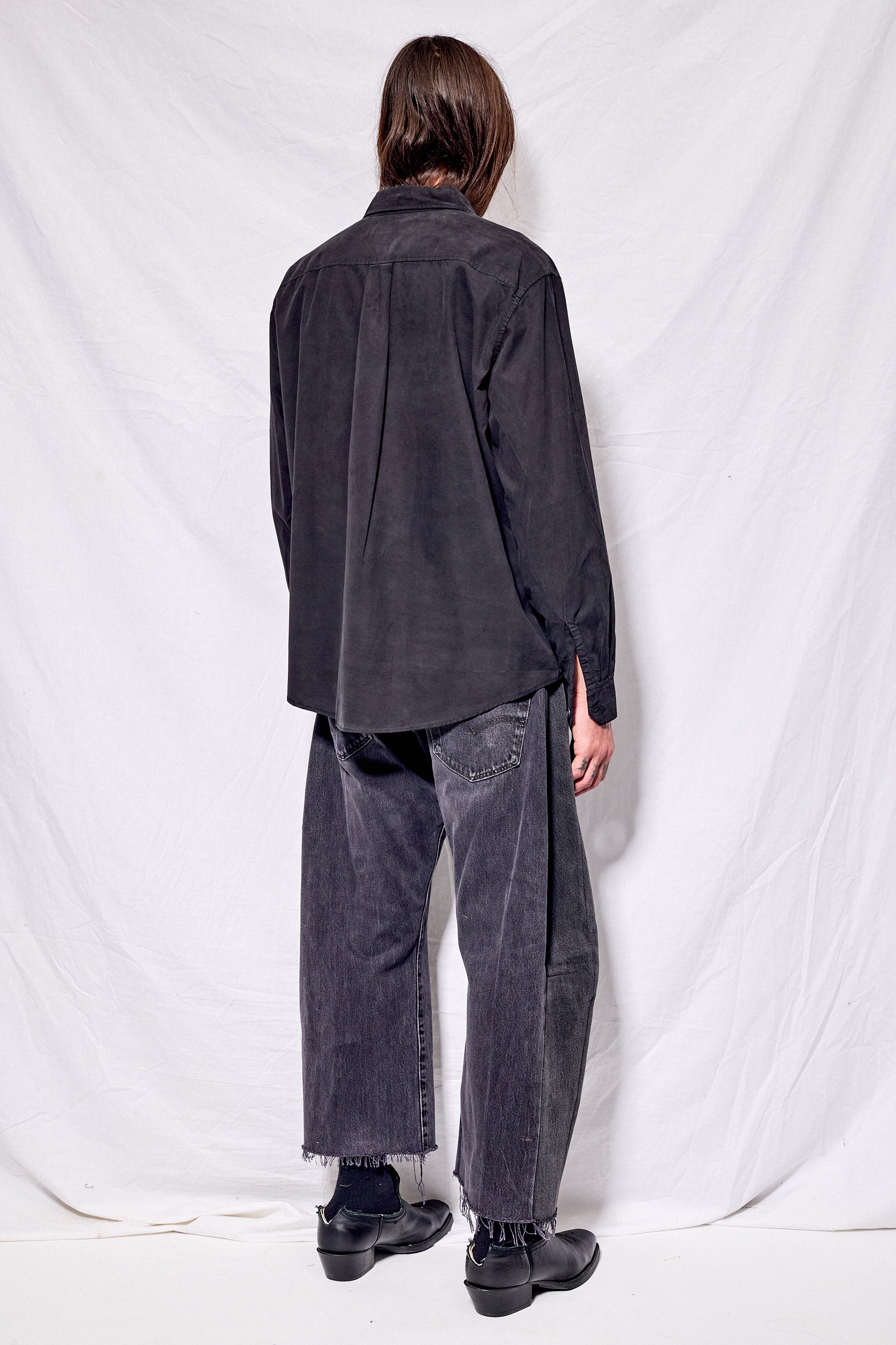Black Casual Liquid Poplin Beyond Shirt