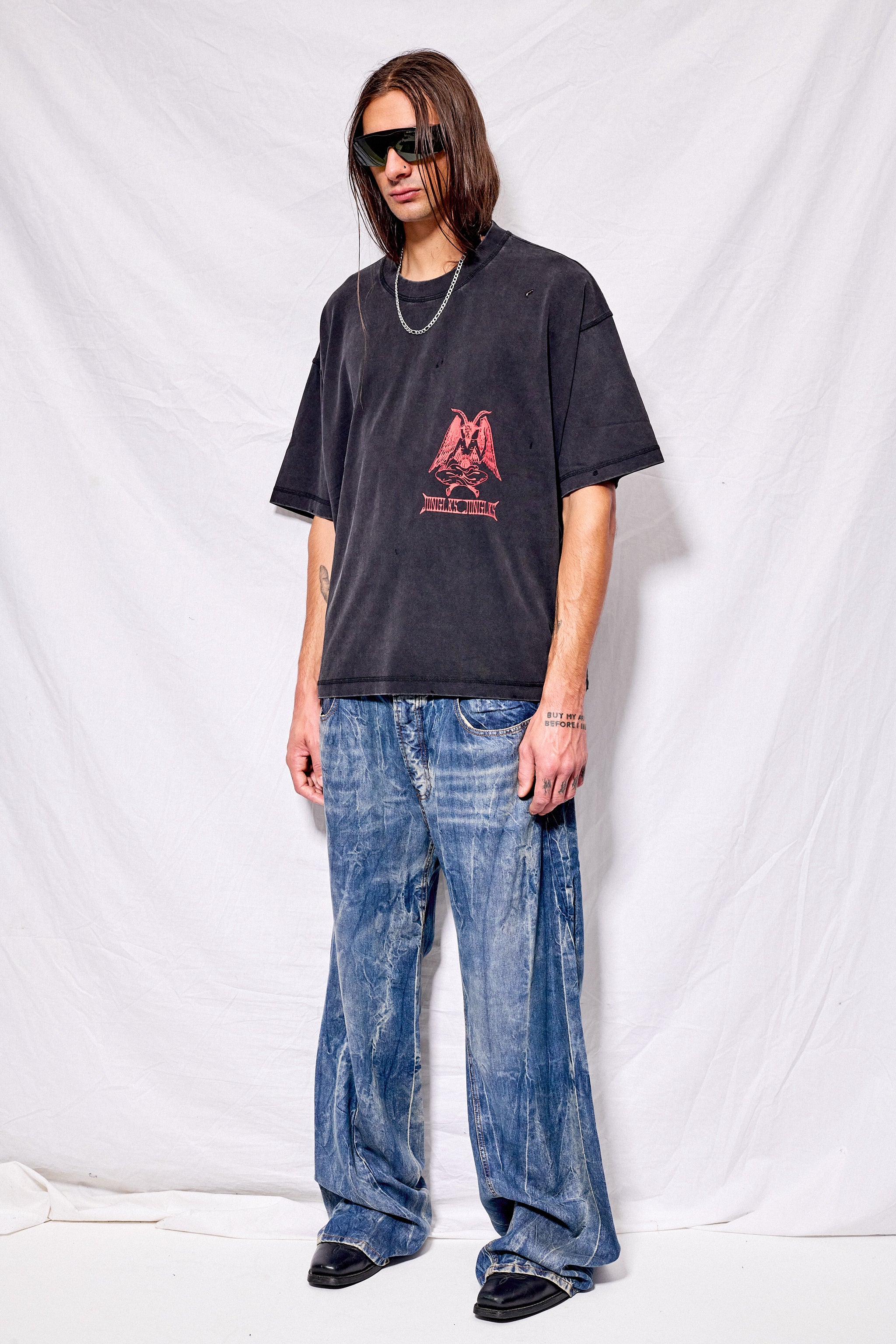 Vintage Black Wellness Distressed Tee