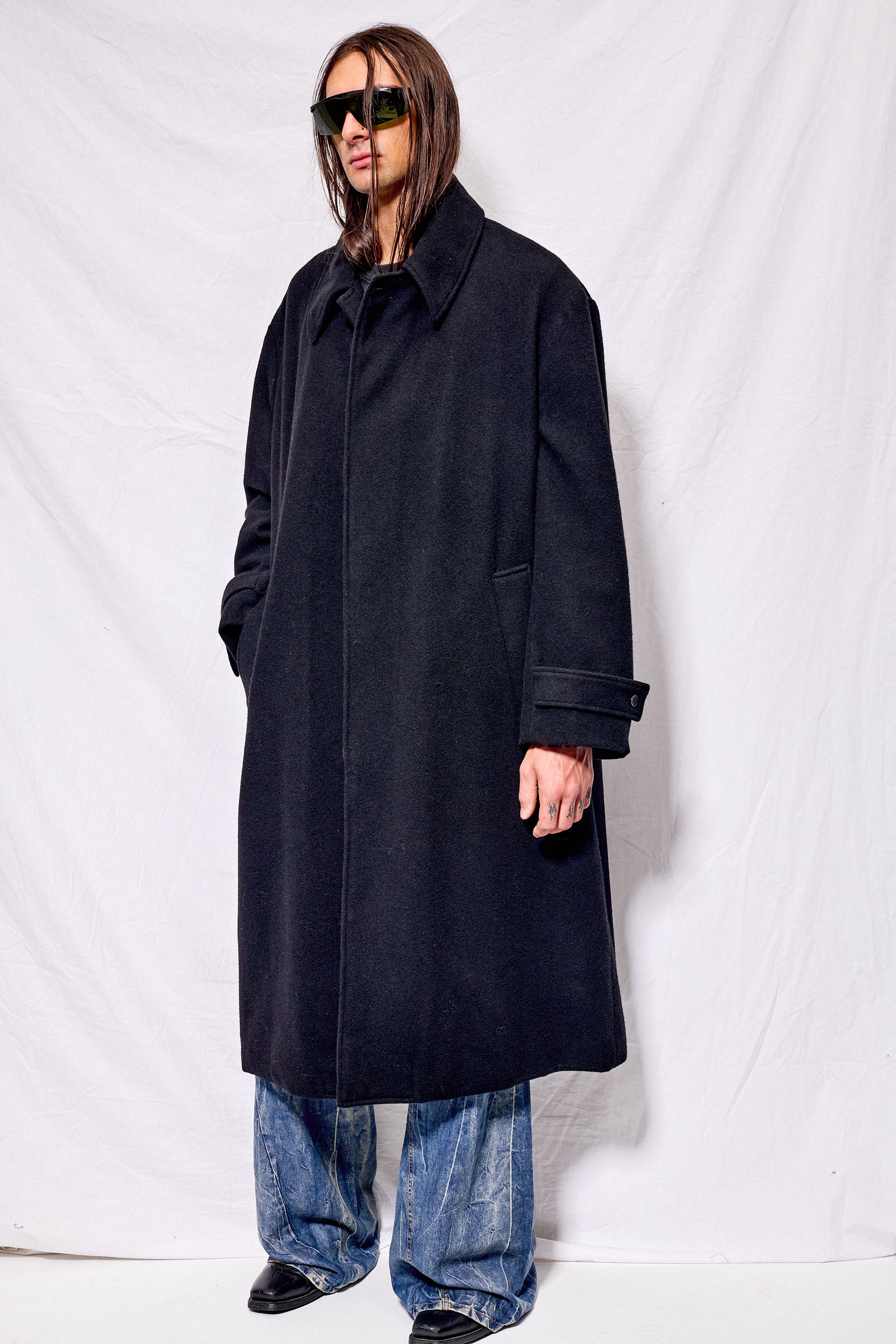 Black Wool Overcoat