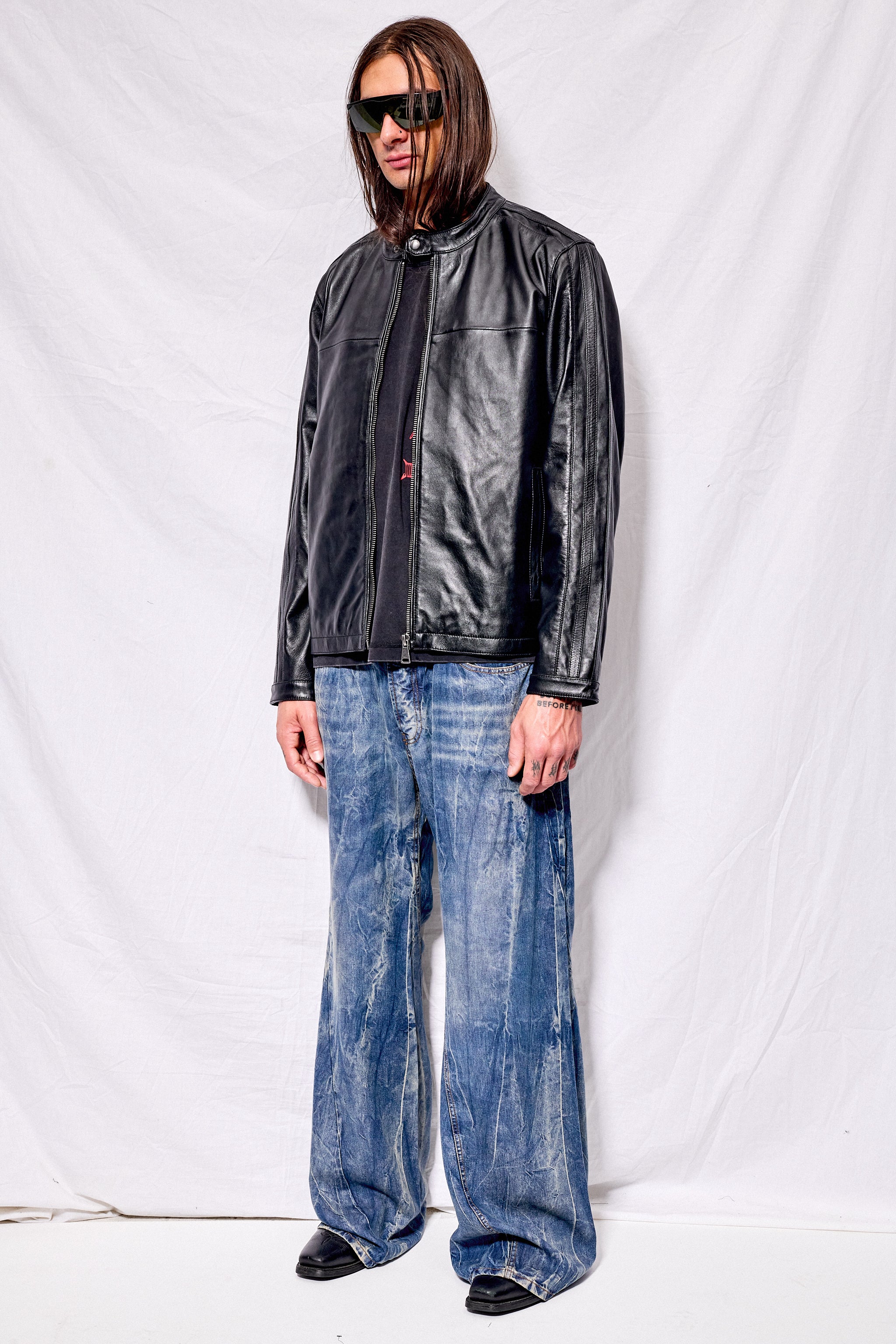 Black Nappa Leather Hacker Jacket