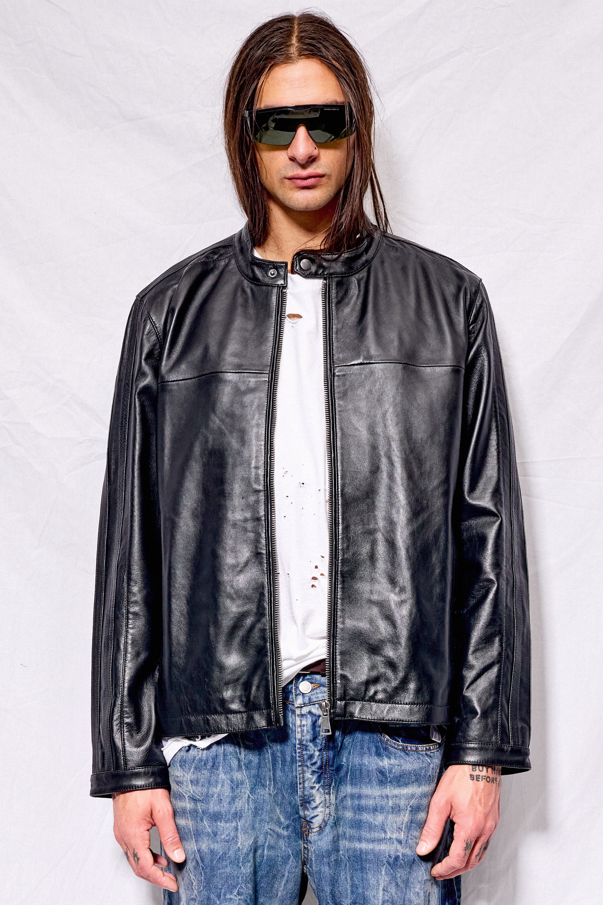 Black Nappa Leather Hacker Jacket