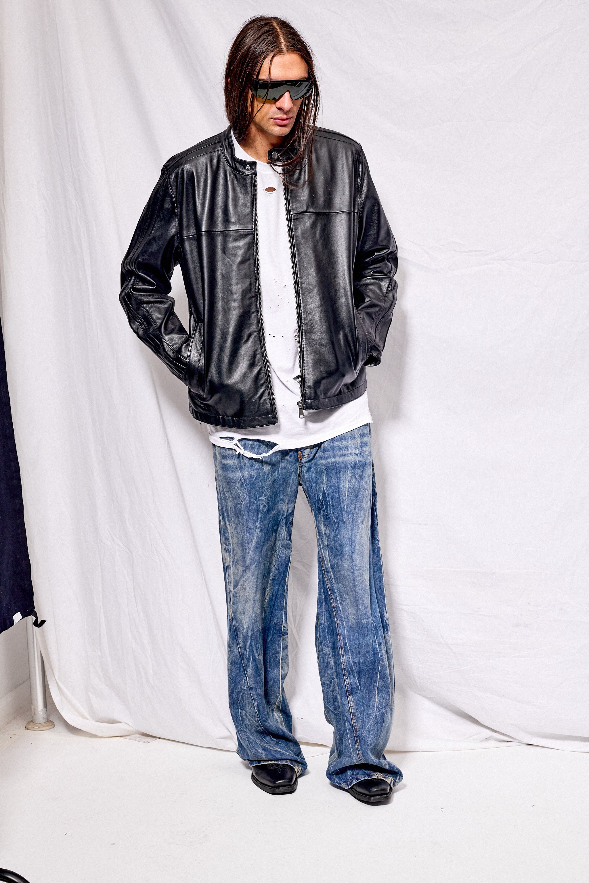 Black Nappa Leather Hacker Jacket