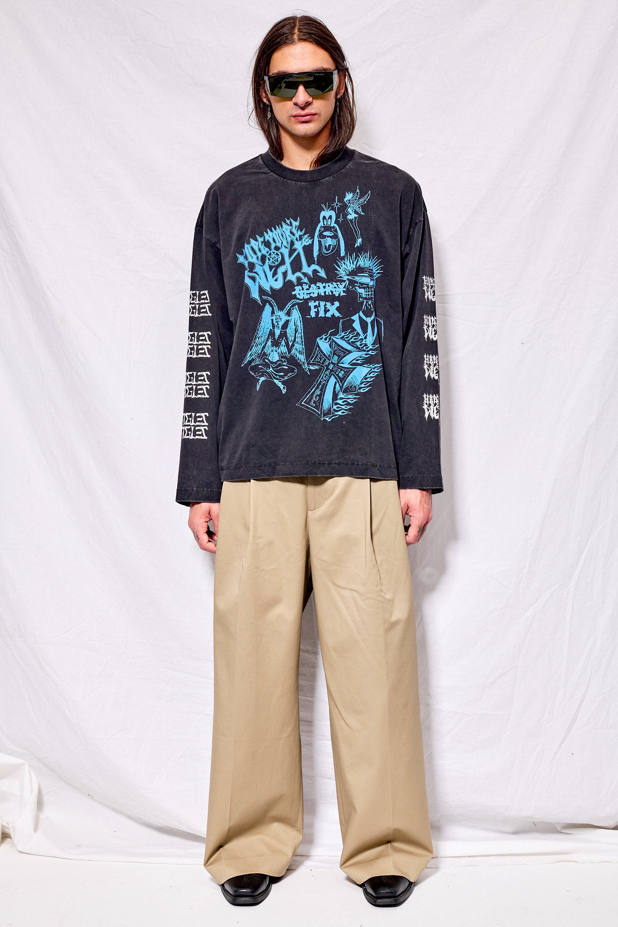 Black Hope You're Well Long Sleeve Tee