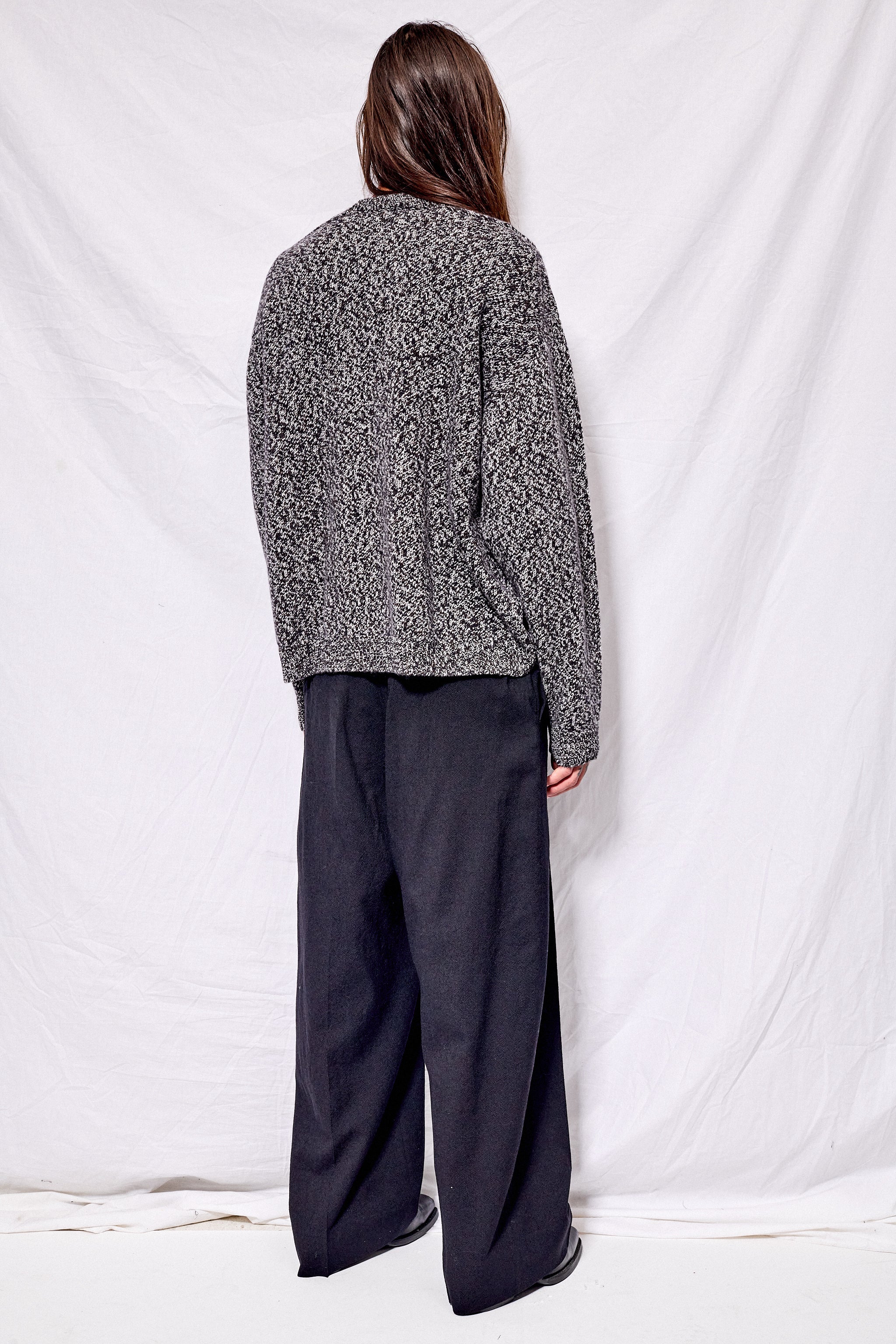 Navy Mouline Hemyl Knit