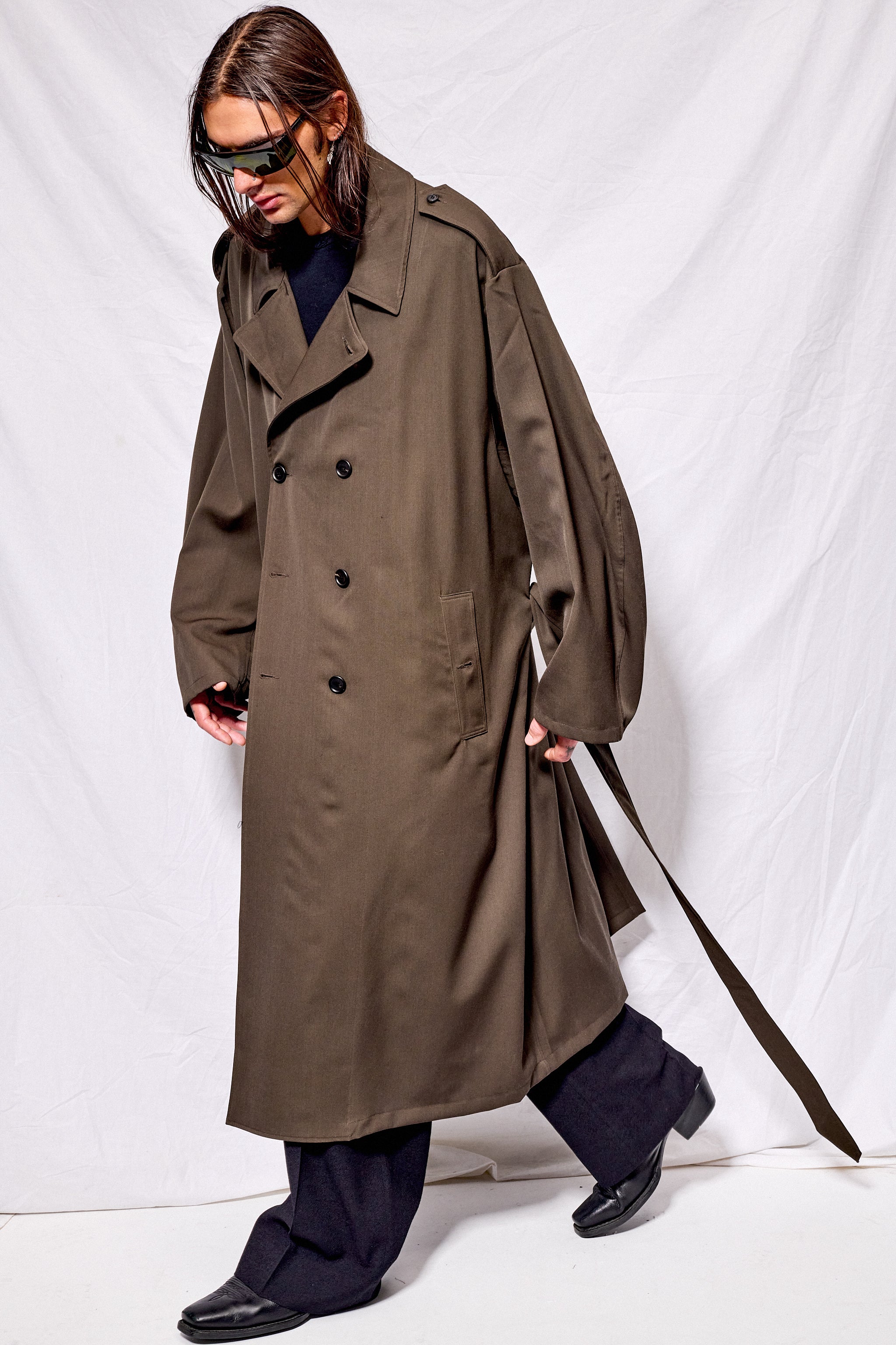 Brown Suiting Trench Coat