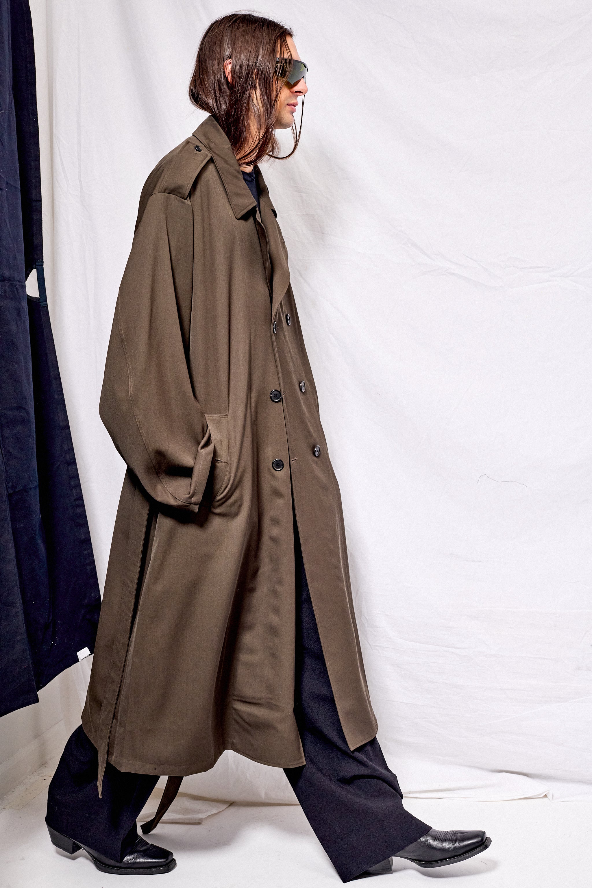 Brown Suiting Trench Coat