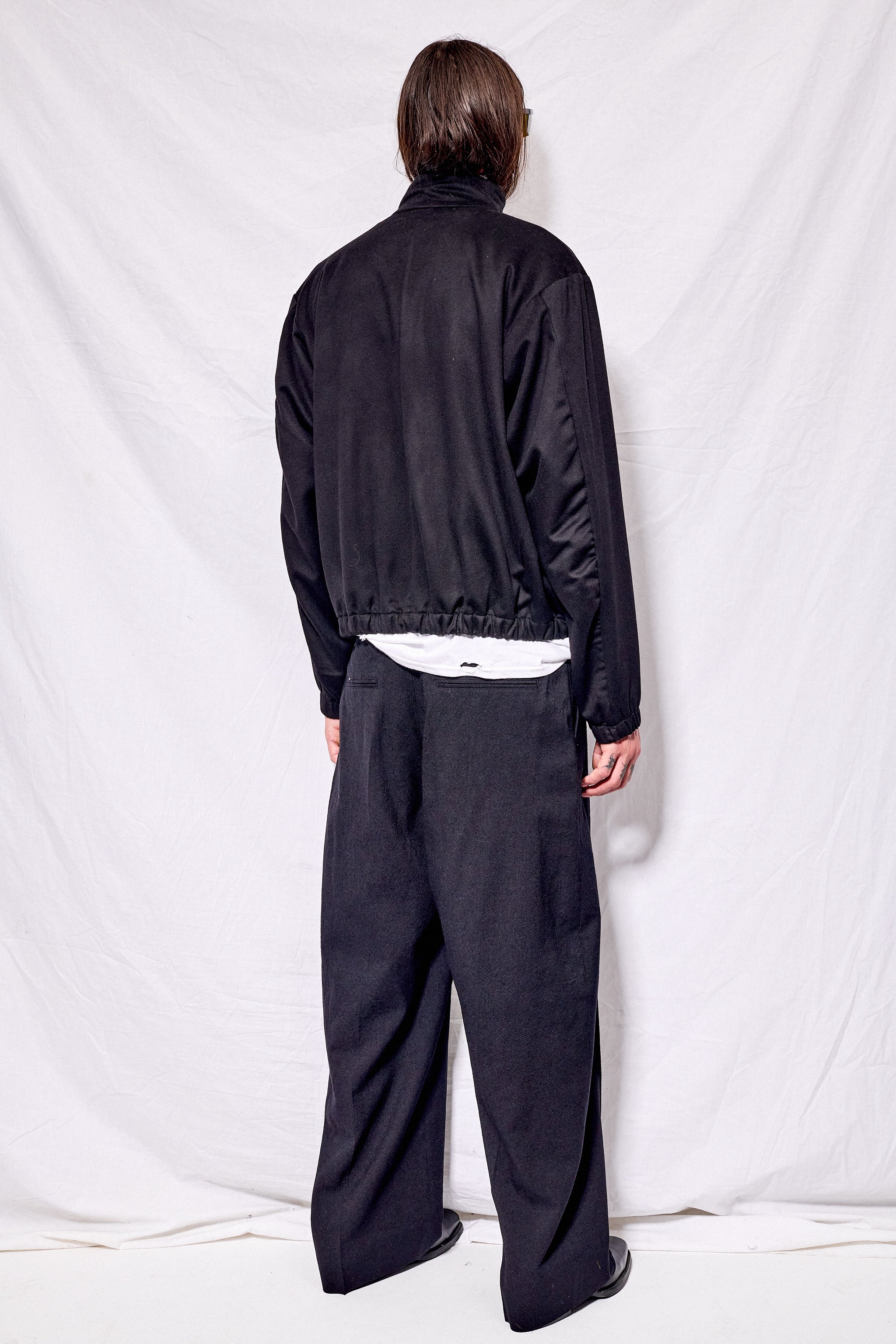 No.261 Black Heavy Wool Zipper Jacket - Gabriela Coll Garments