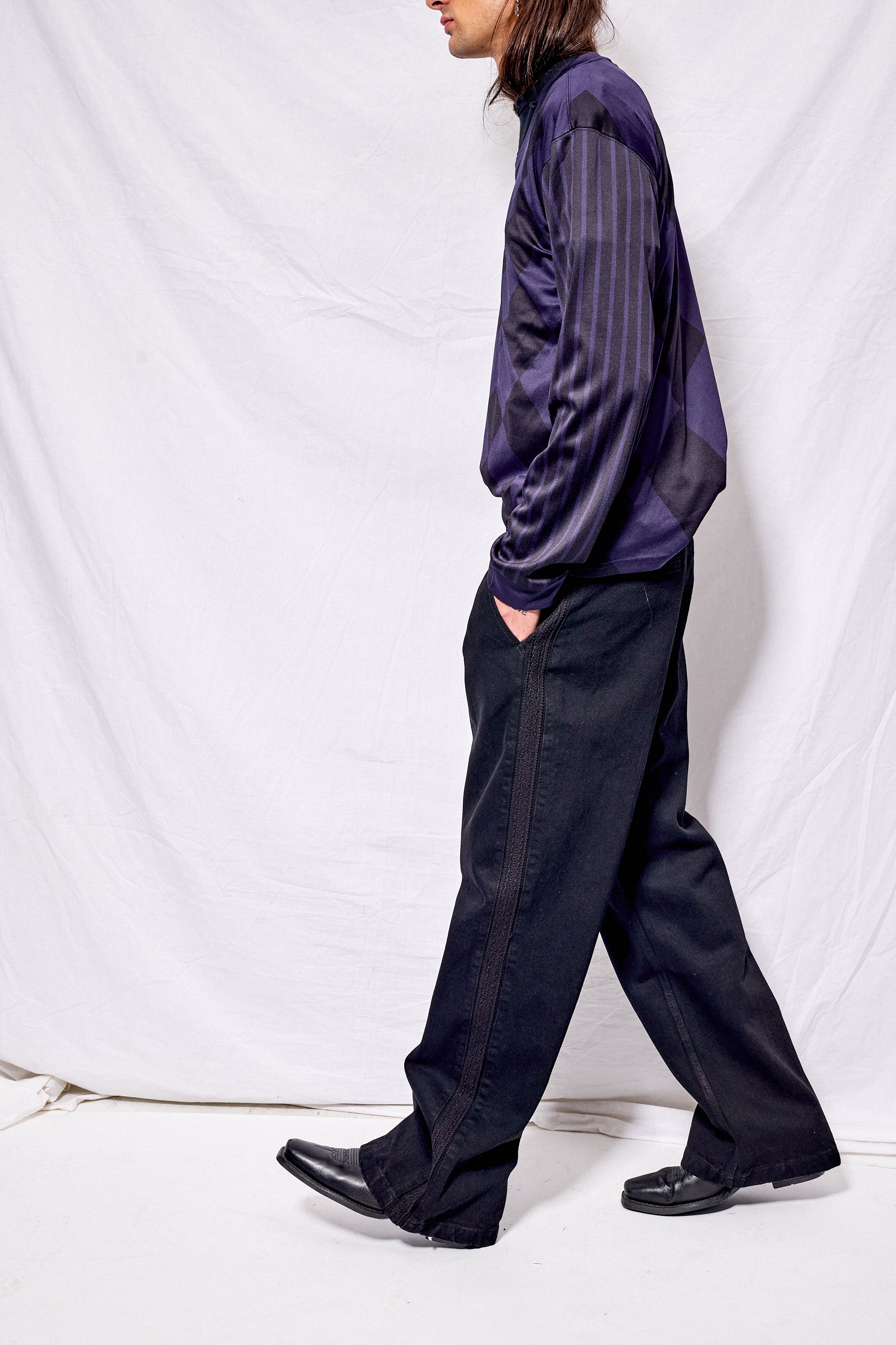 Navy Waist Band Long Sleeve T-Shirt