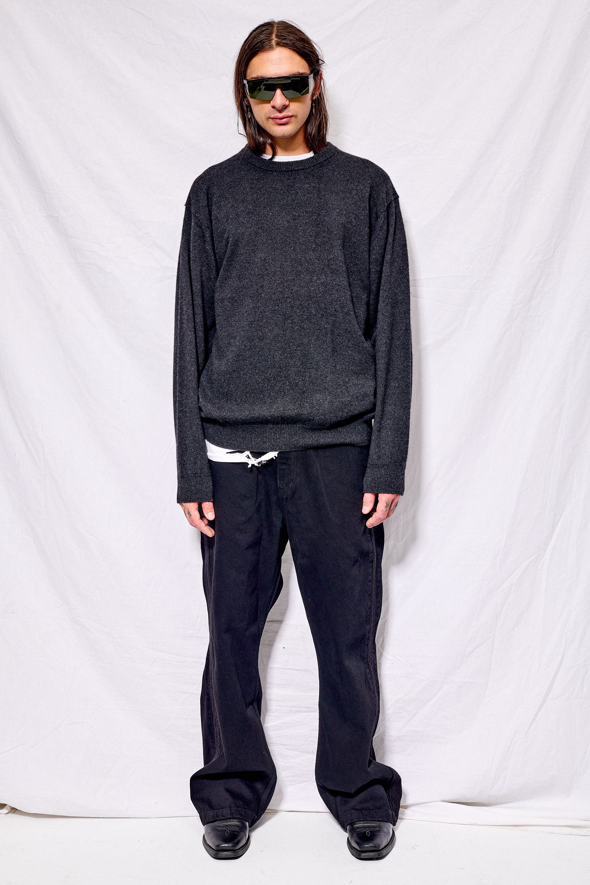Melange Black Innocent Cashmere Crewneck