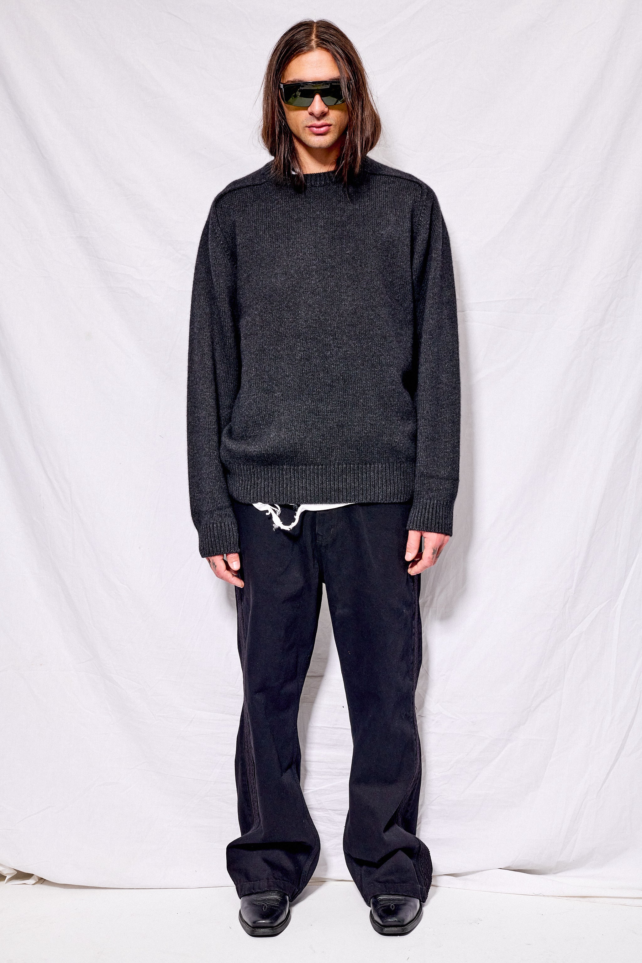 Melange Black Innocent Cashmere Heavy Weight Crewneck