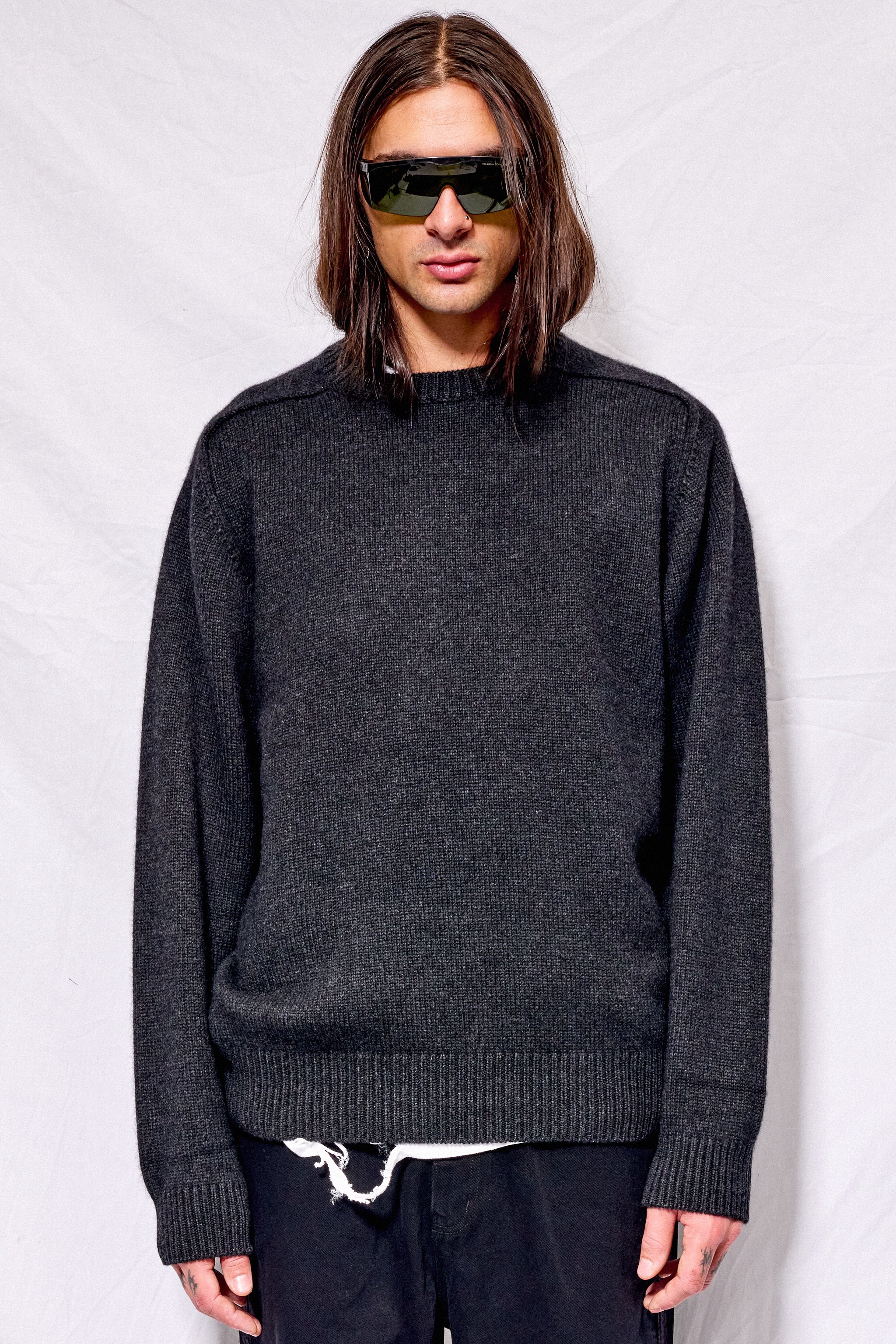 Melange Black Innocent Cashmere Heavy Weight Crewneck