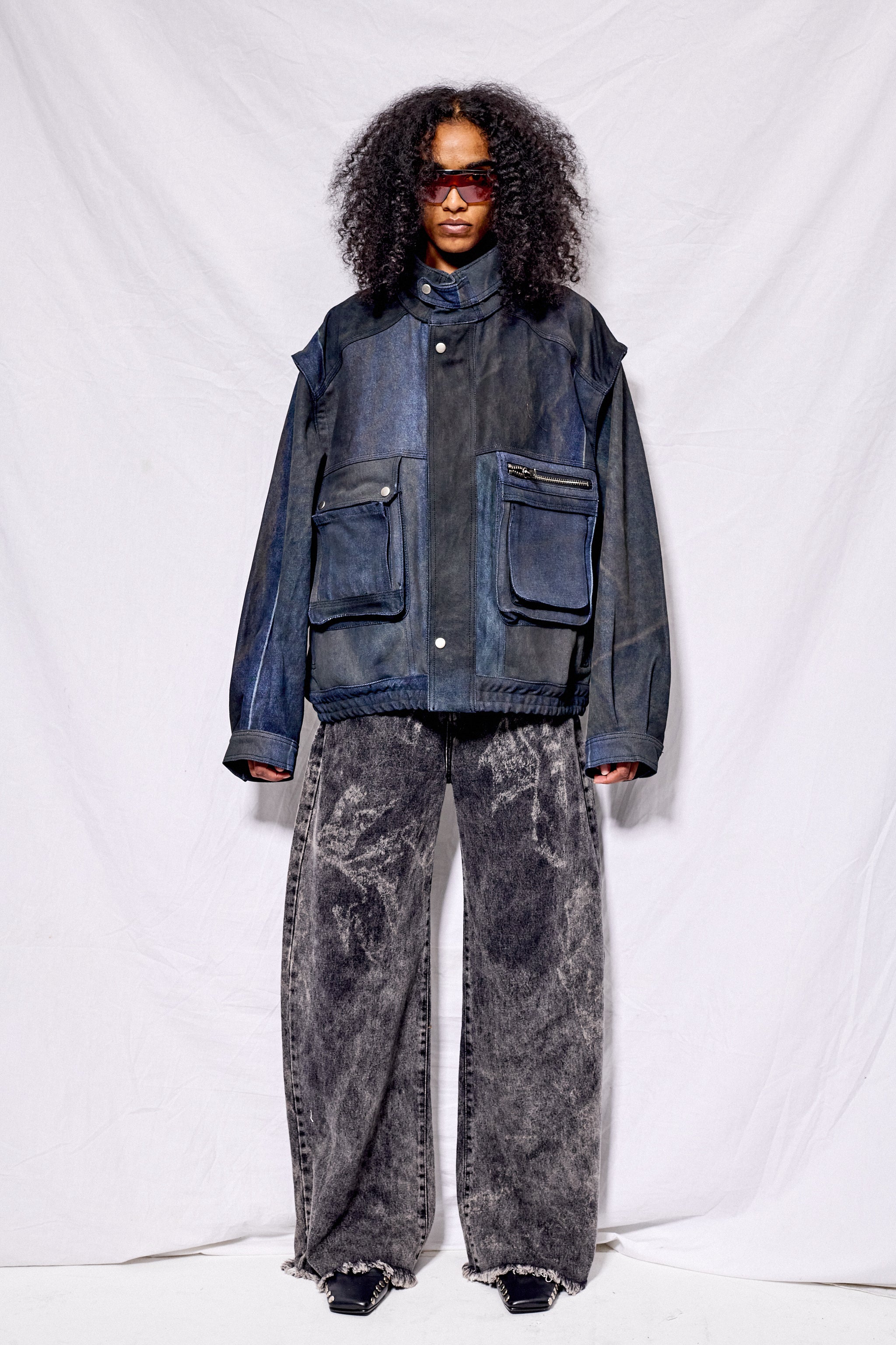 Dirty Indigo Military Jacket