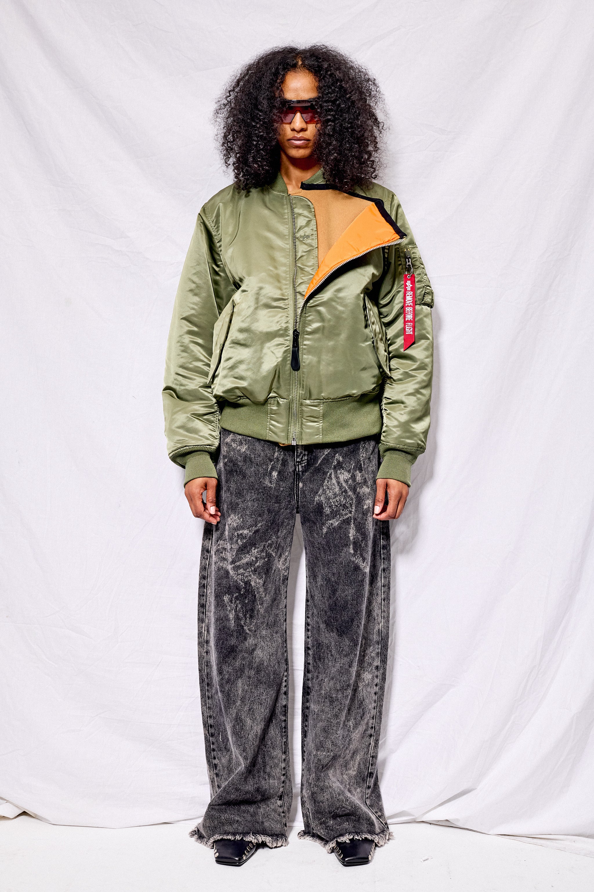 Khaki & Camel Cocoon Bomber