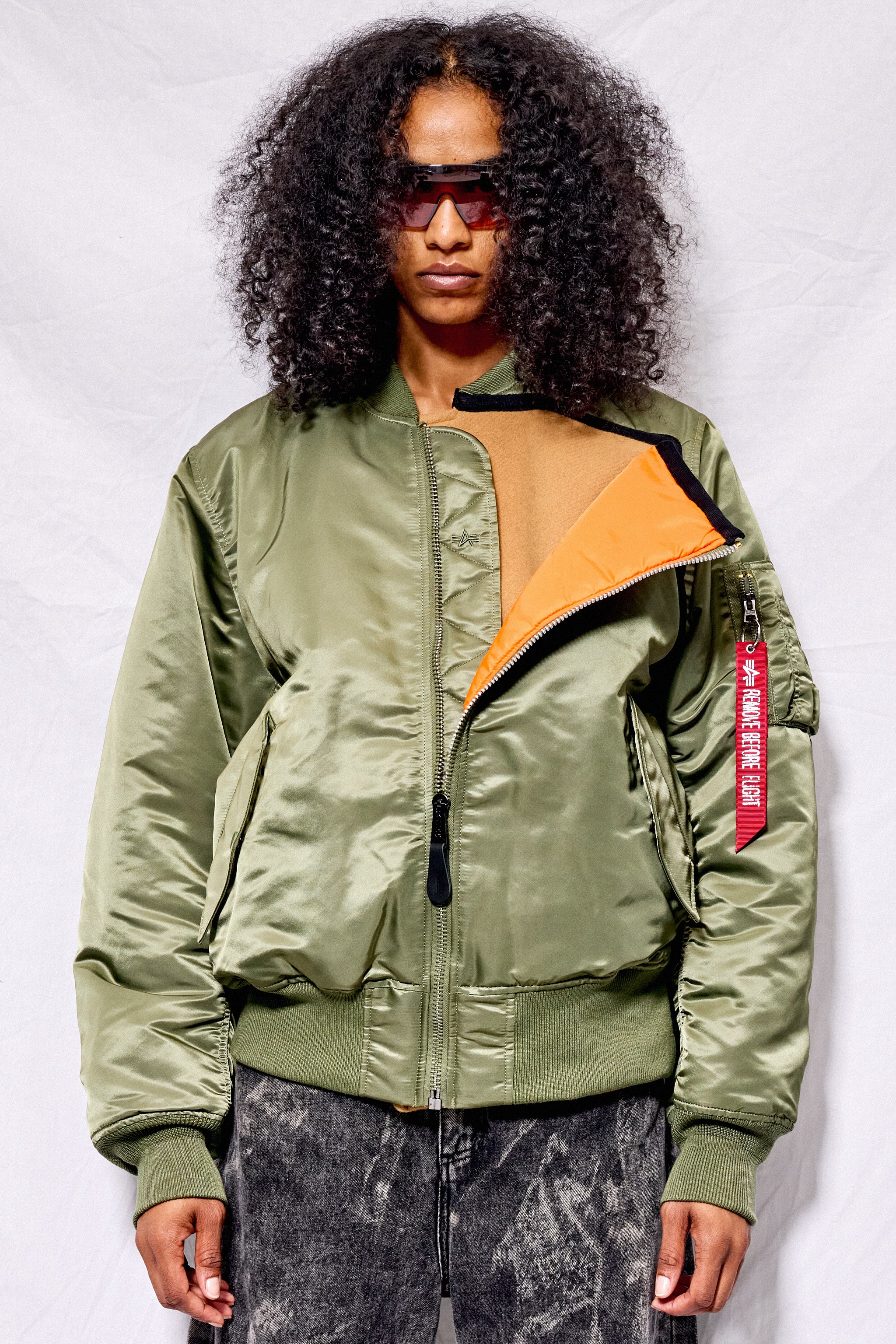 Khaki & Camel Cocoon Bomber